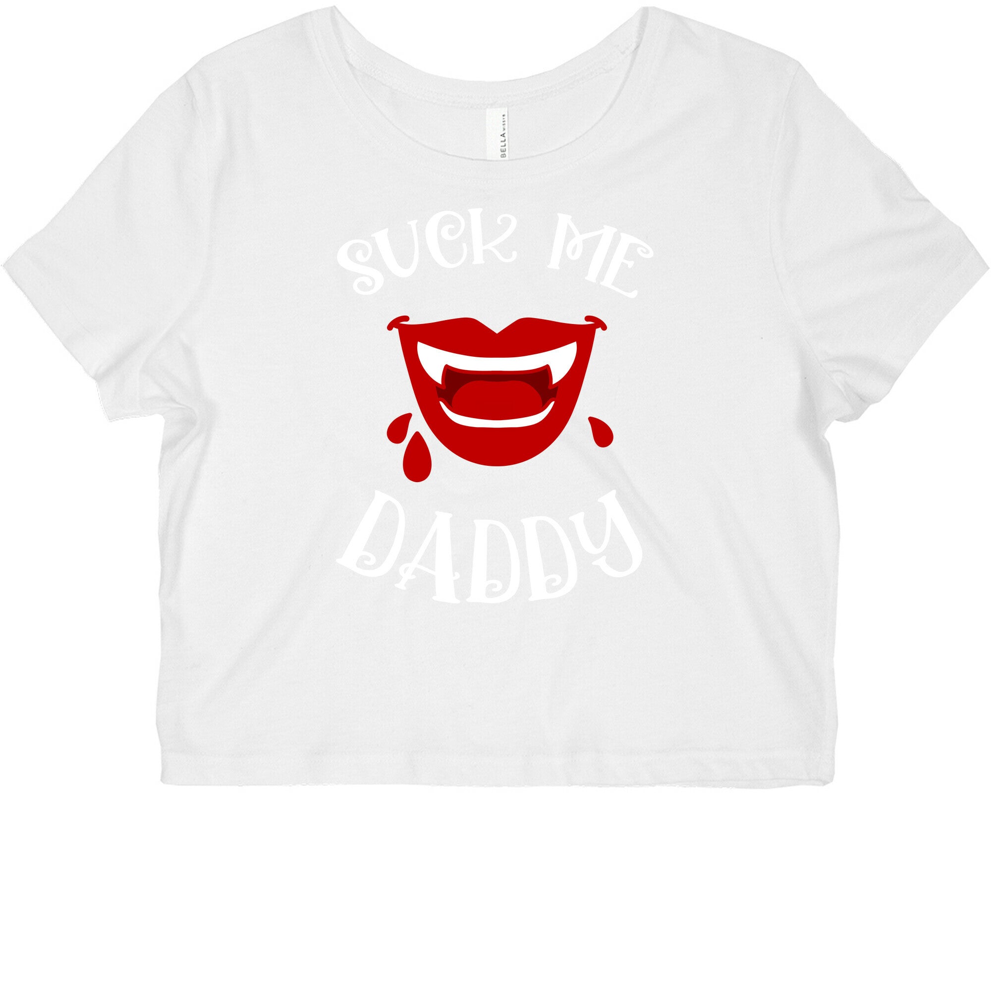 Suck Me Daddy Vampire Lips Graphic Baby Tee