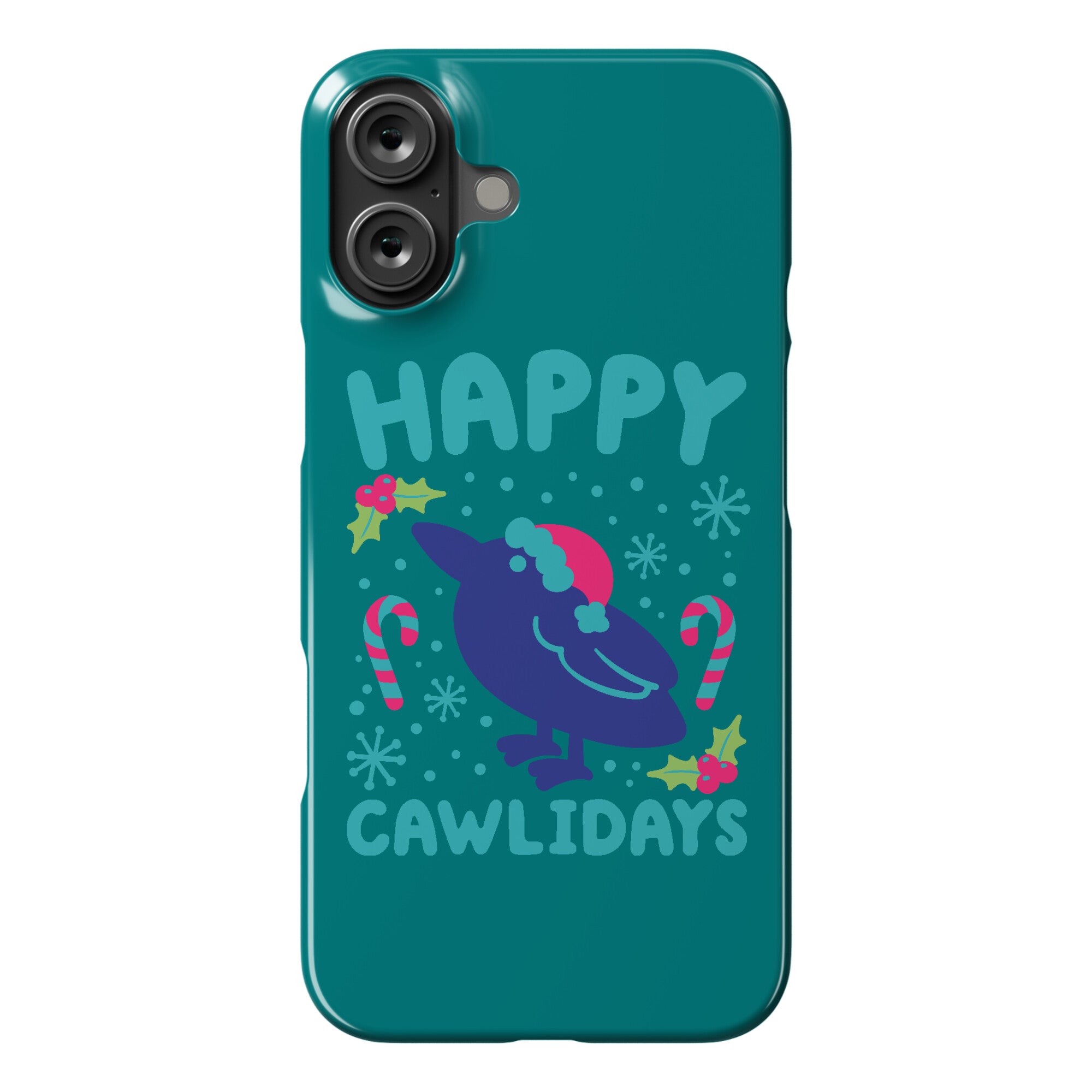 Happy Cawlidays Crow Holiday Parody Phone Case