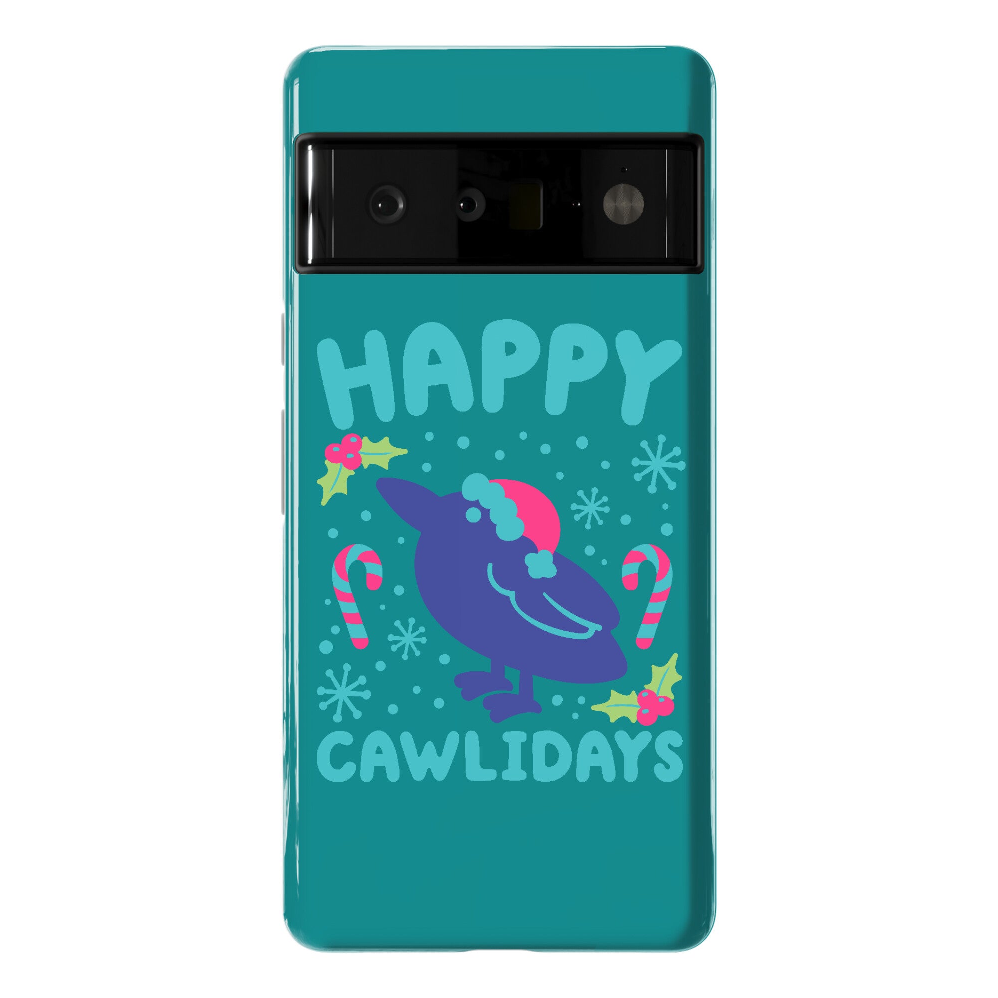 Happy Cawlidays Crow Holiday Parody Phone Case