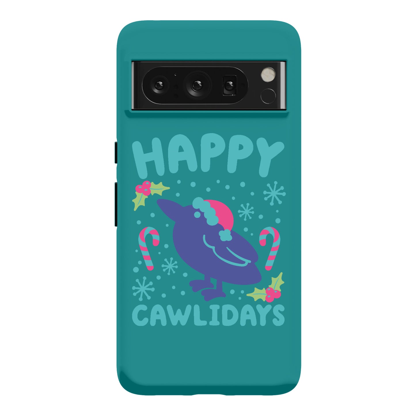 Happy Cawlidays Crow Holiday Parody Phone Case