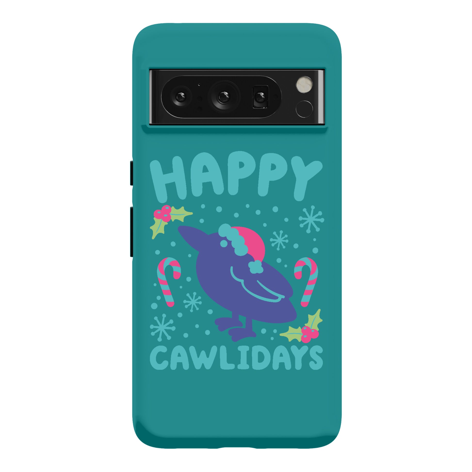 Happy Cawlidays Crow Holiday Parody Phone Case