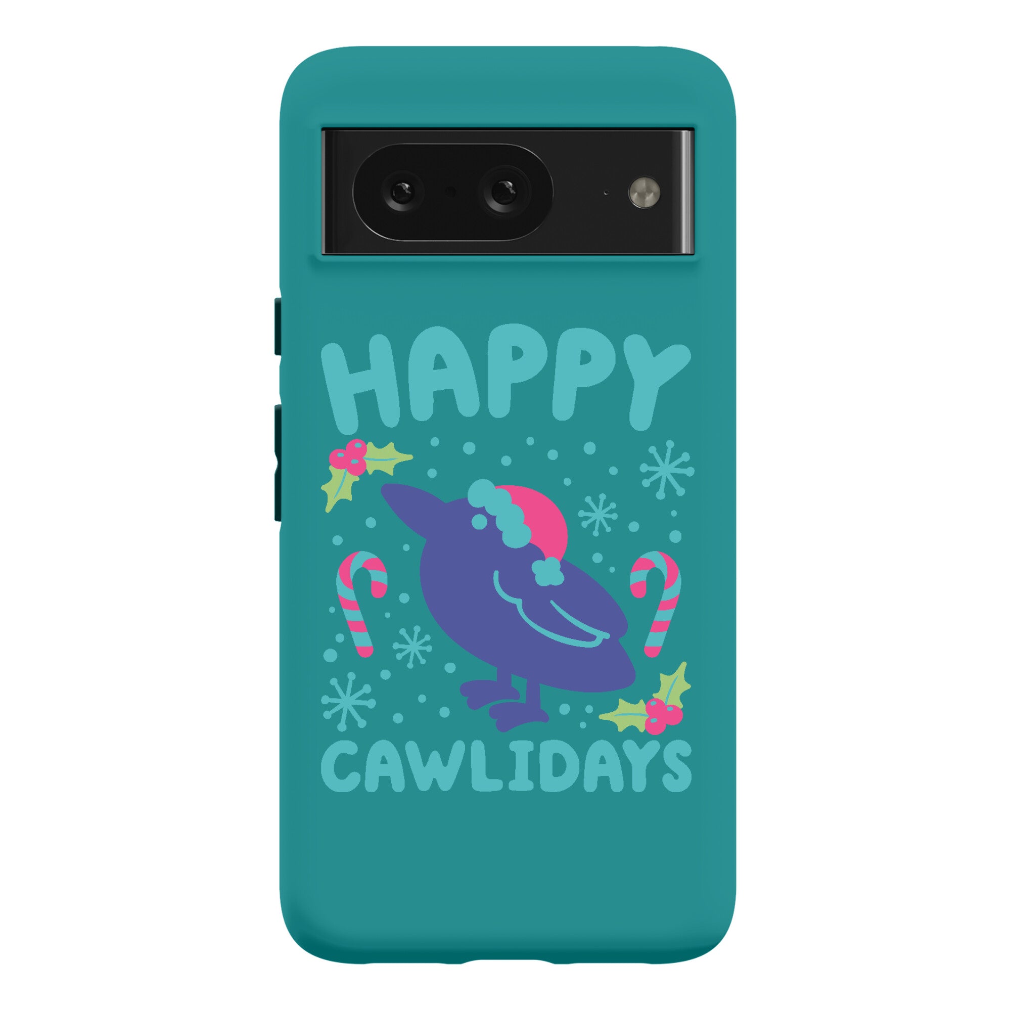 Happy Cawlidays Crow Holiday Parody Phone Case