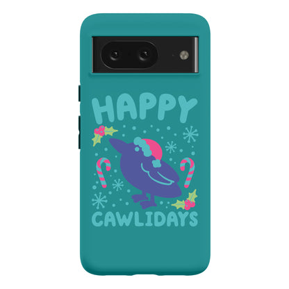 Happy Cawlidays Crow Holiday Parody Phone Case
