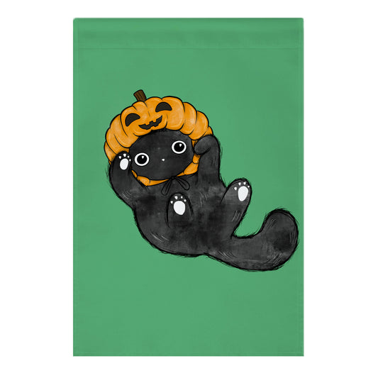 Halloween Pumpkin Cat Garden Flag