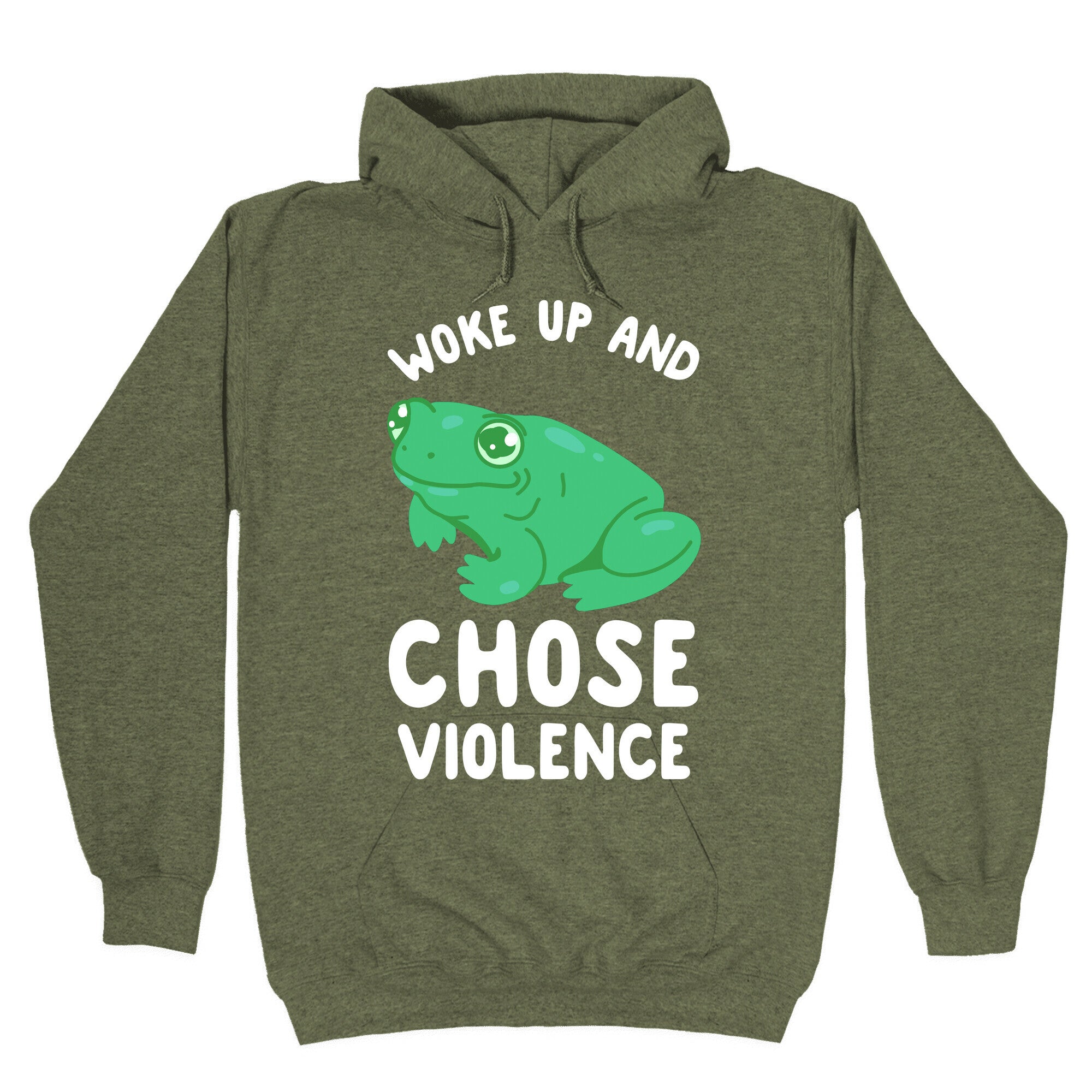 Woke Up And Chose Violence Frog Hoodie