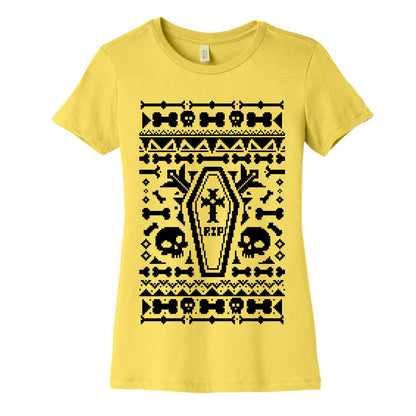 Coffins and Skulls Ugly Sweater Women's Cotton Tee