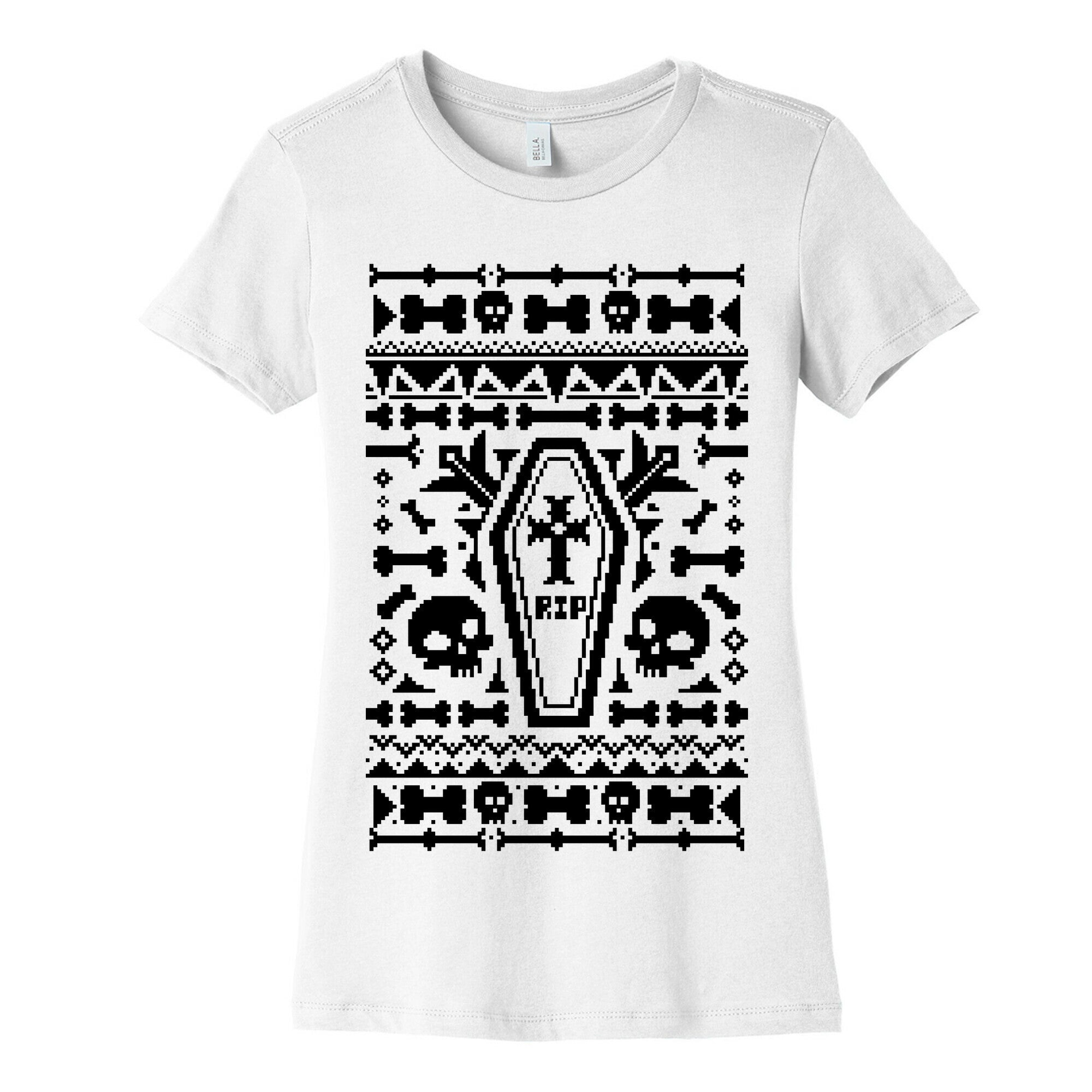Coffins and Skulls Ugly Sweater Women's Cotton Tee