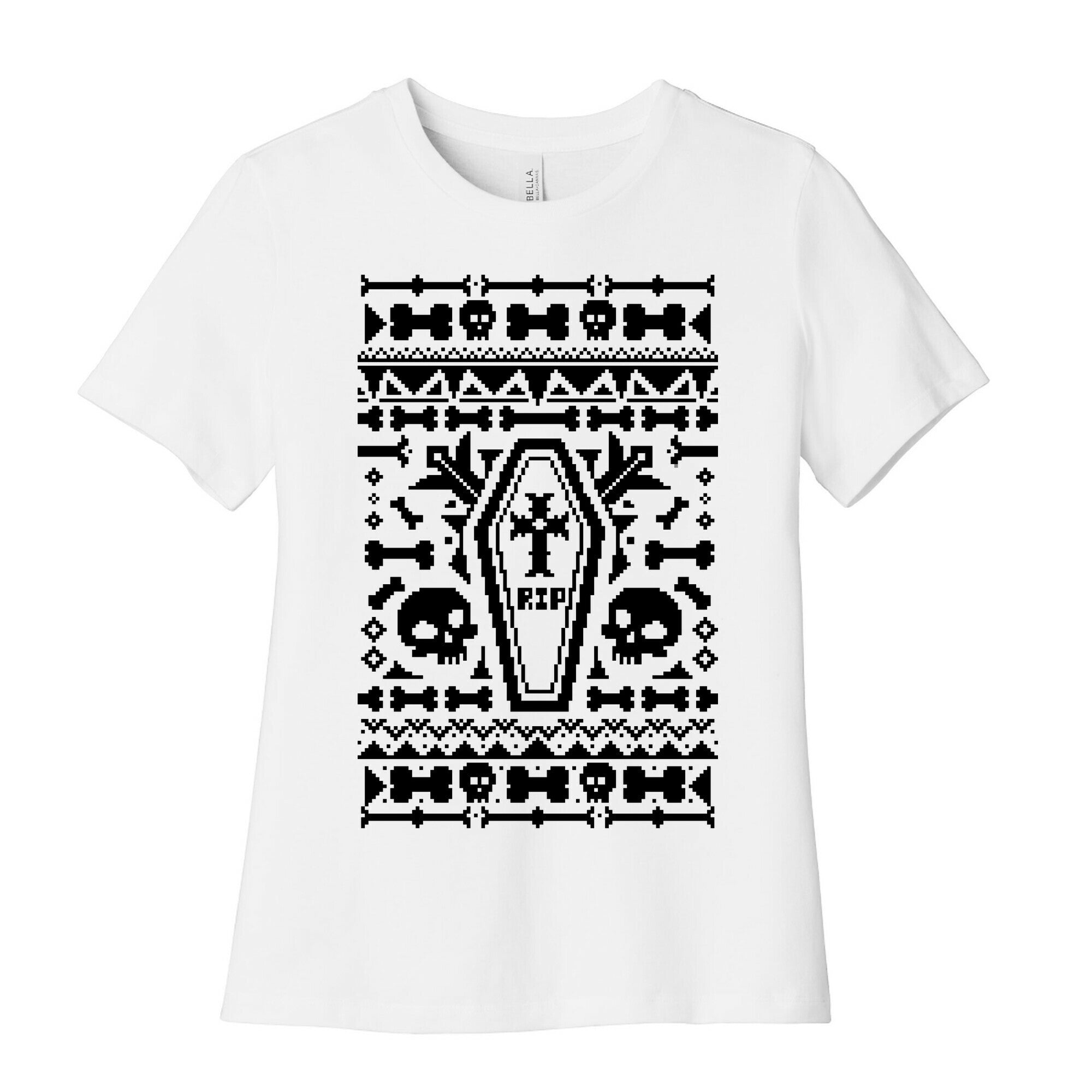 Coffins and Skulls Ugly Sweater Women's Cotton Tee