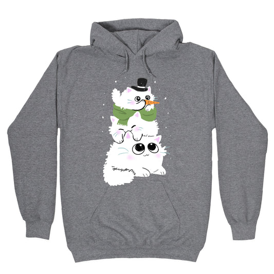 Cat Stack Snowman Hoodie