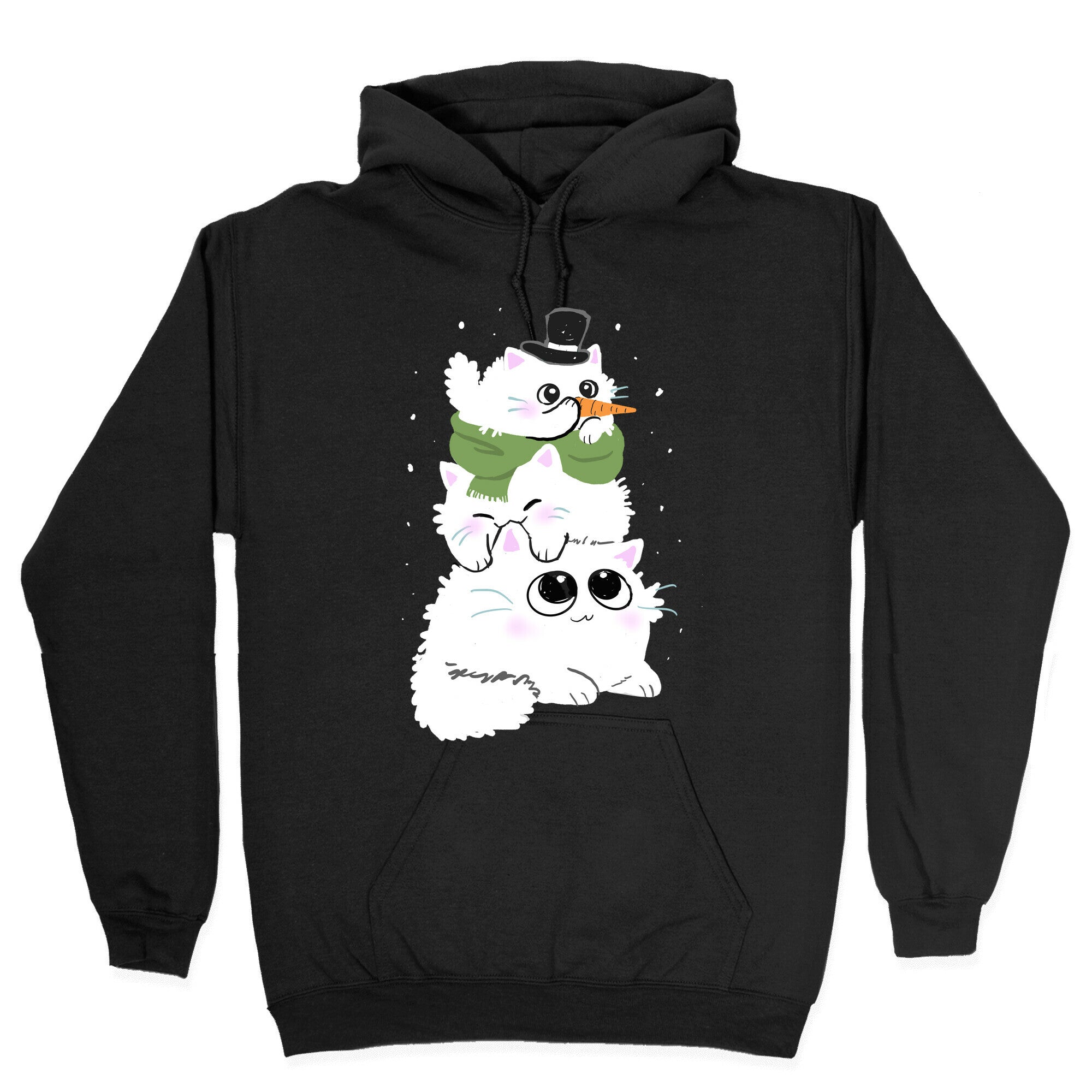 Cat Stack Snowman Hoodie