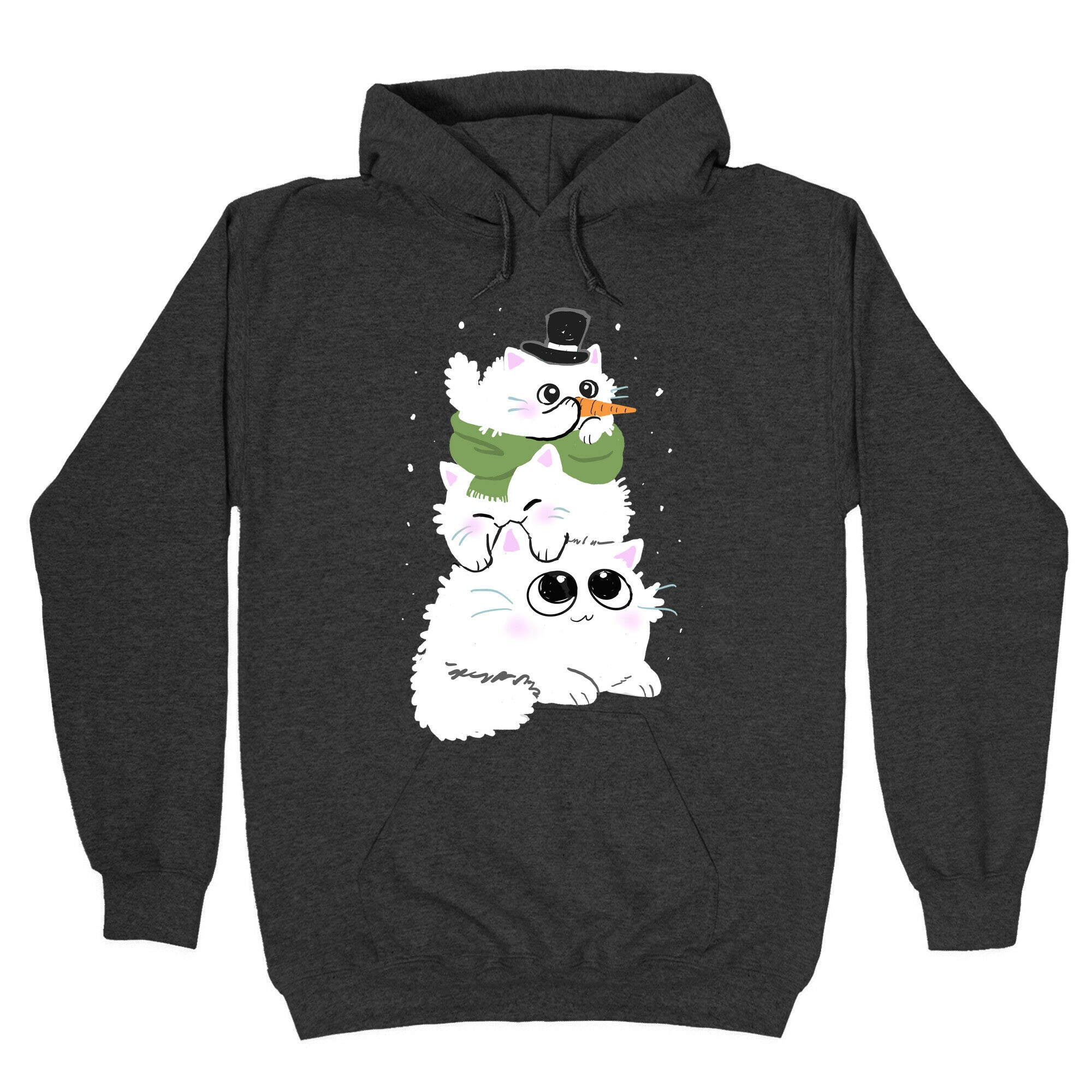 Cat Stack Snowman Hoodie