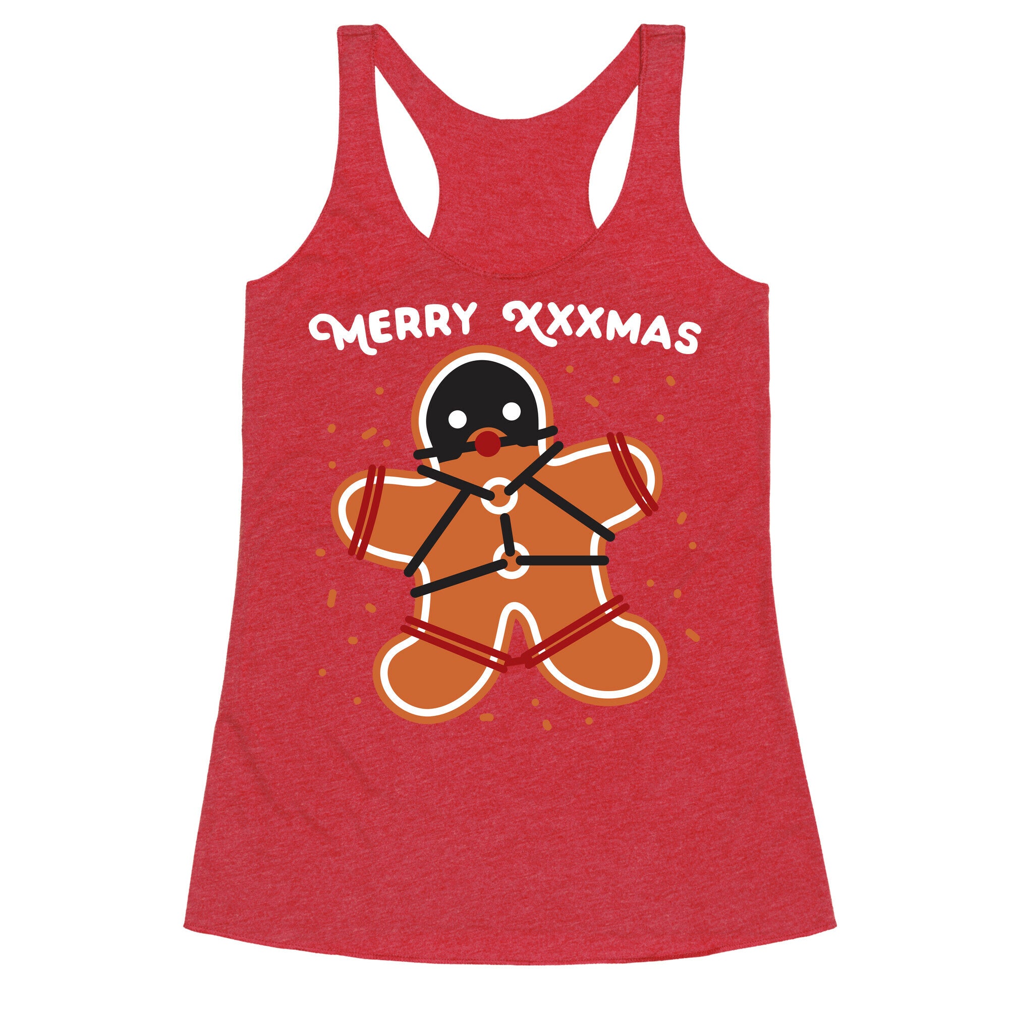 Merry XXXmas Gingerbread Racerback Tank