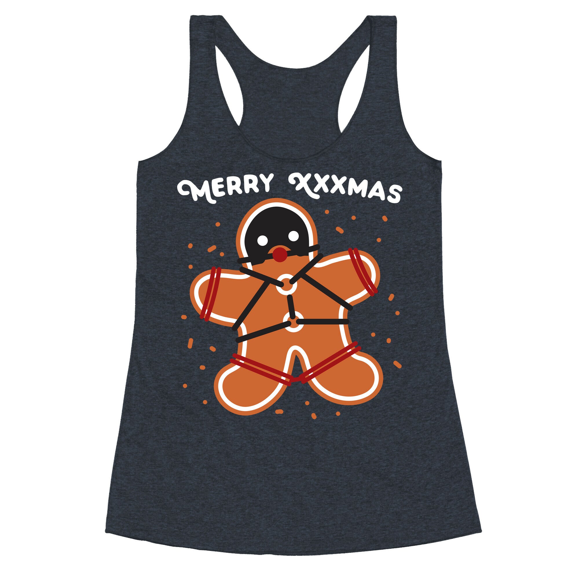 Merry XXXmas Gingerbread Racerback Tank