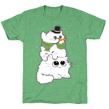 Cat Stack Snowman Unisex Triblend Tee