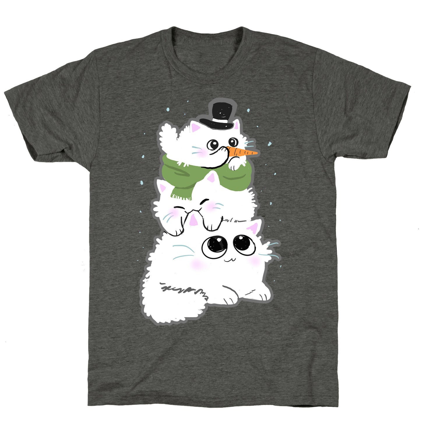 Cat Stack Snowman Unisex Triblend Tee