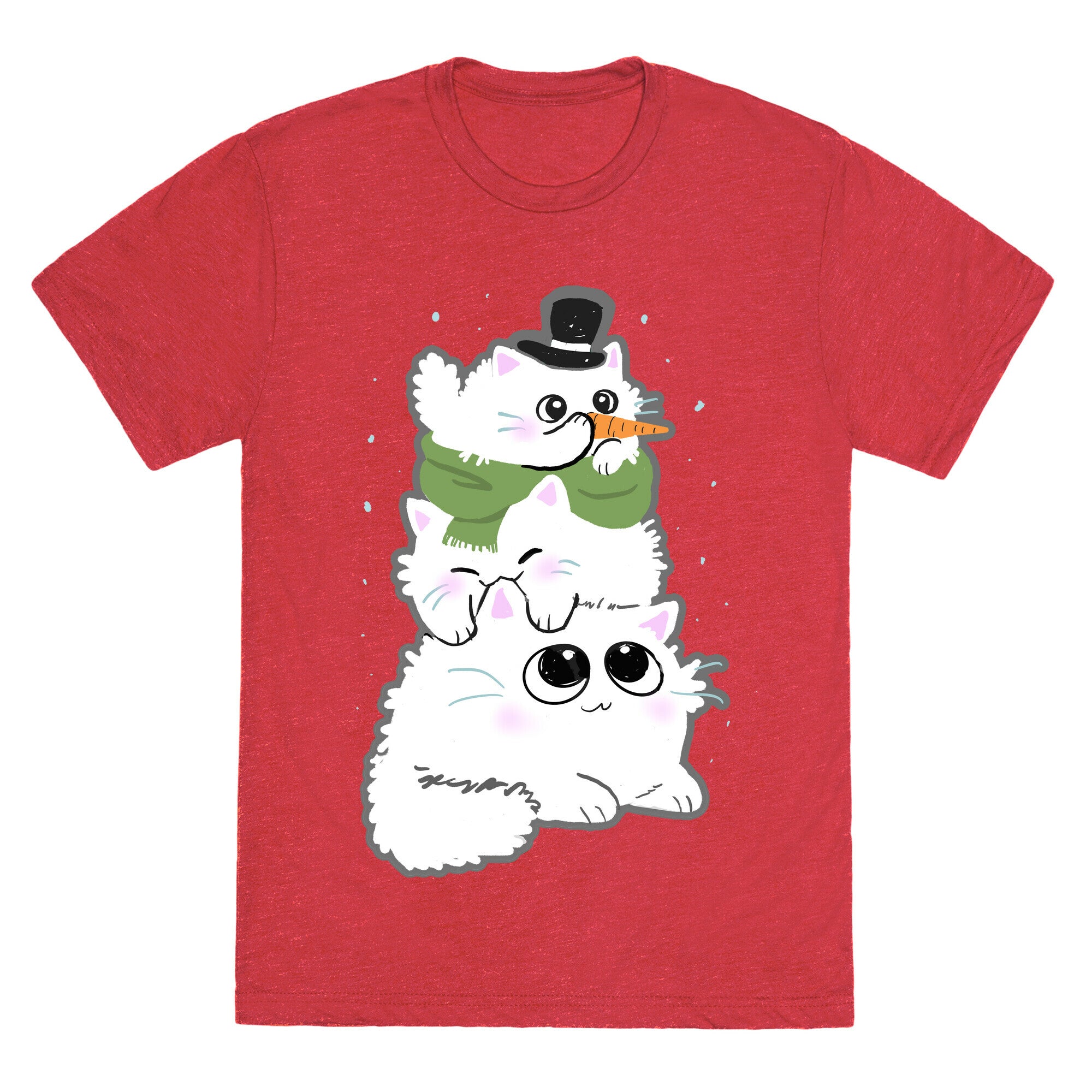 Cat Stack Snowman Unisex Triblend Tee
