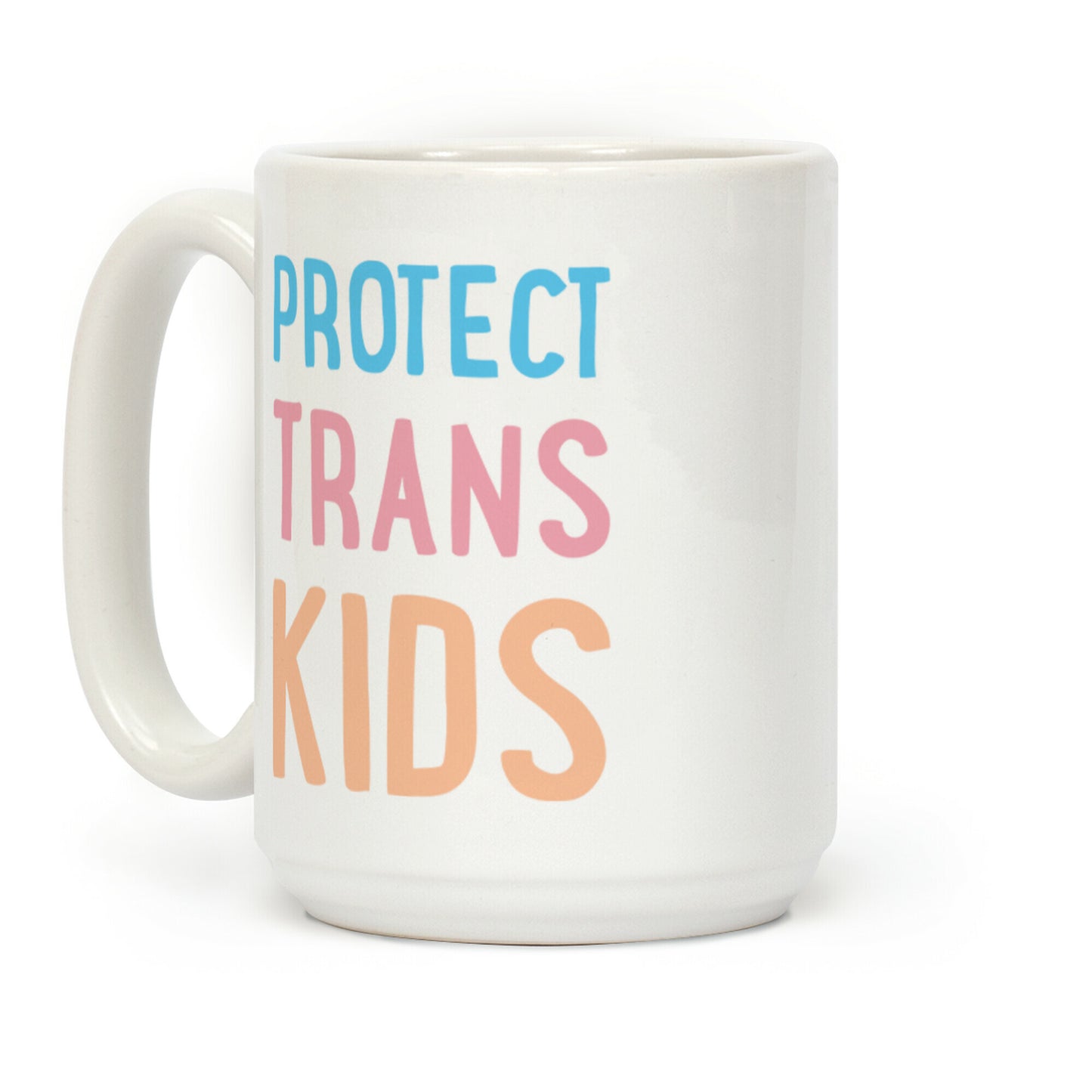 Protect Trans Kids White Print Coffee Mug