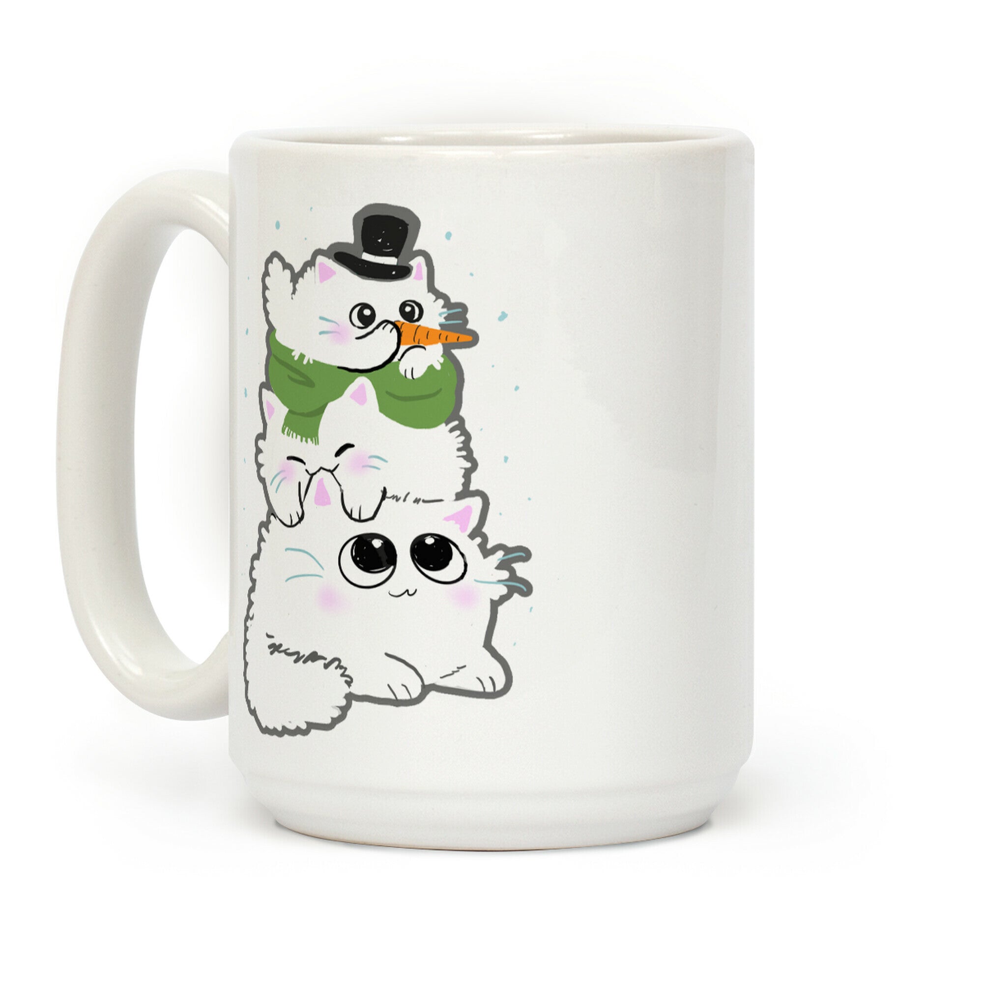 Cat Stack Snowman Coffee Mug