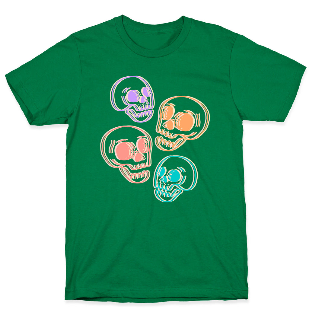 Pastel Skulls Glitch T-Shirt