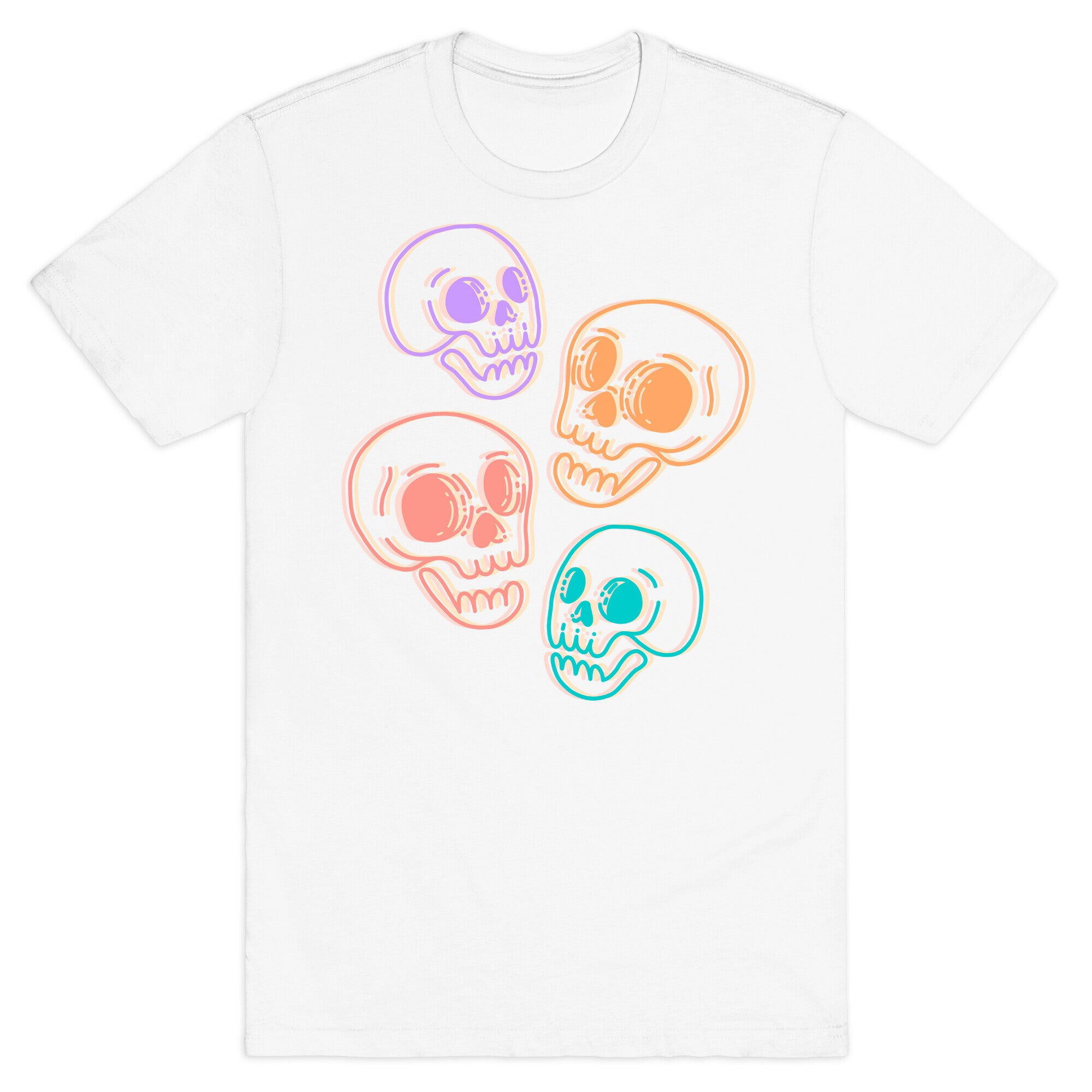 Pastel Skulls Glitch T-Shirt