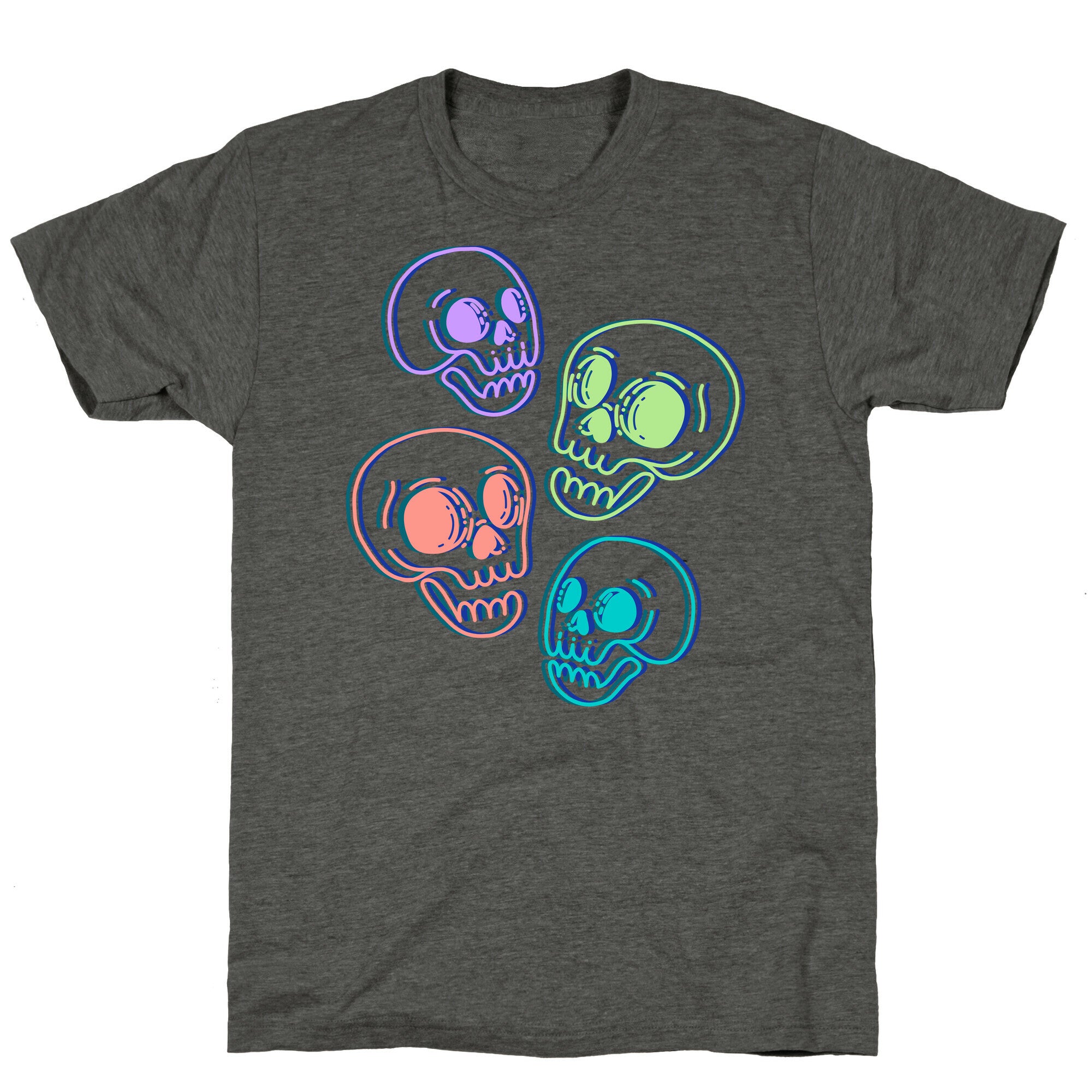 Pastel Skulls Glitch Unisex Triblend Tee