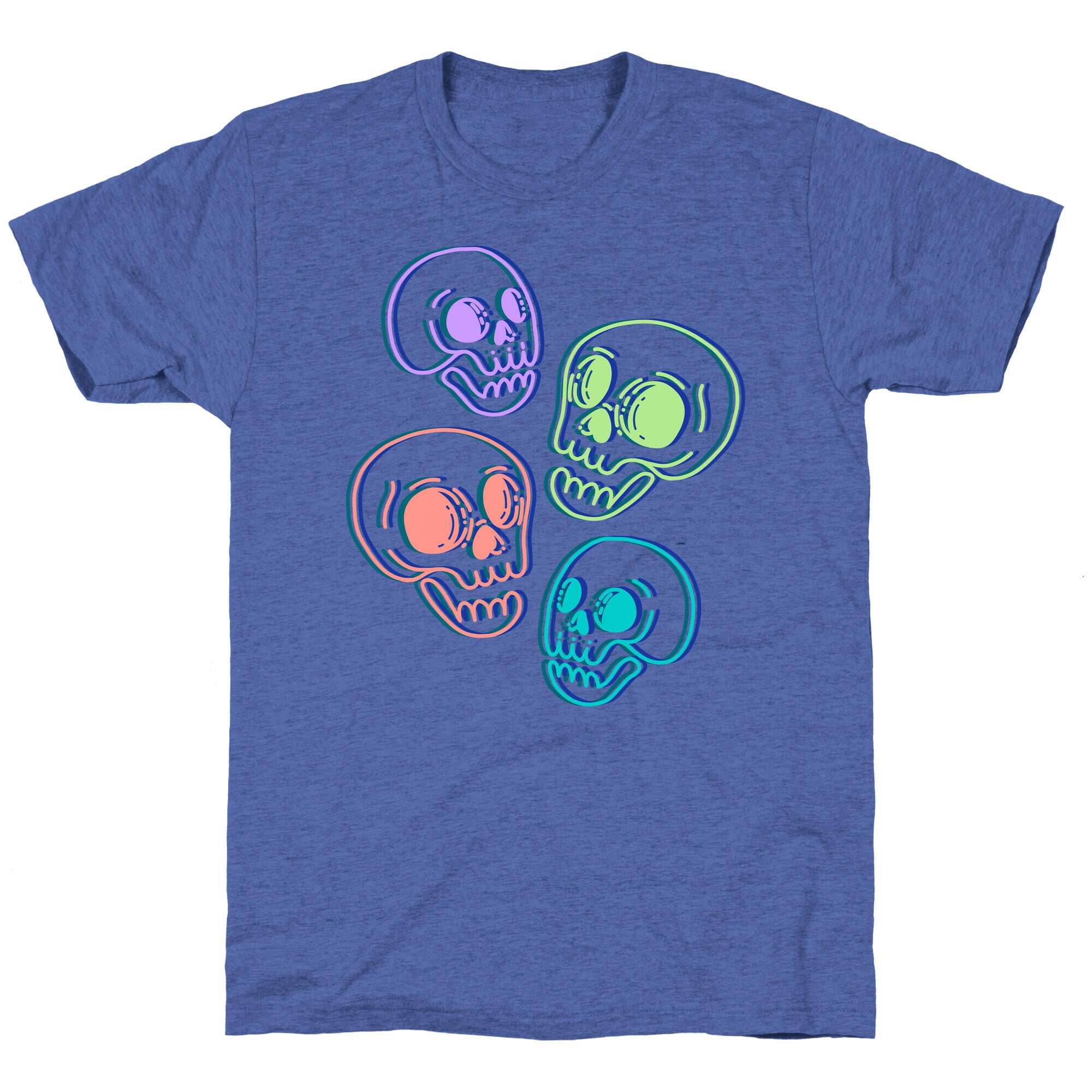 Pastel Skulls Glitch Unisex Triblend Tee
