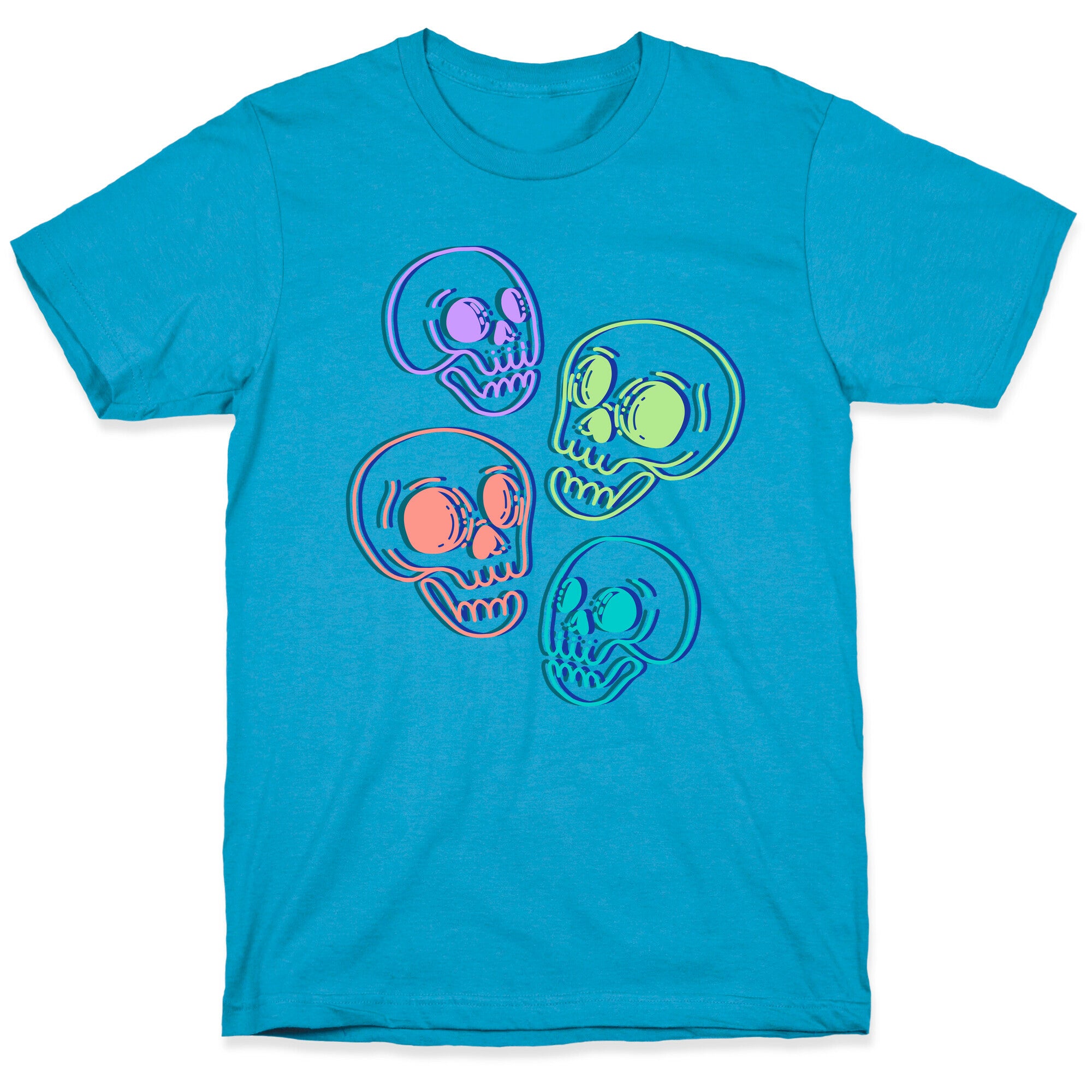 Pastel Skulls Glitch Unisex Triblend Tee