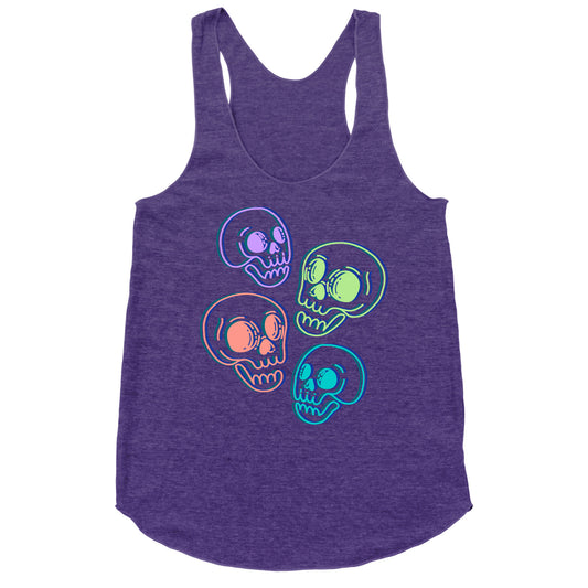 Pastel Skulls Glitch Racerback Tank