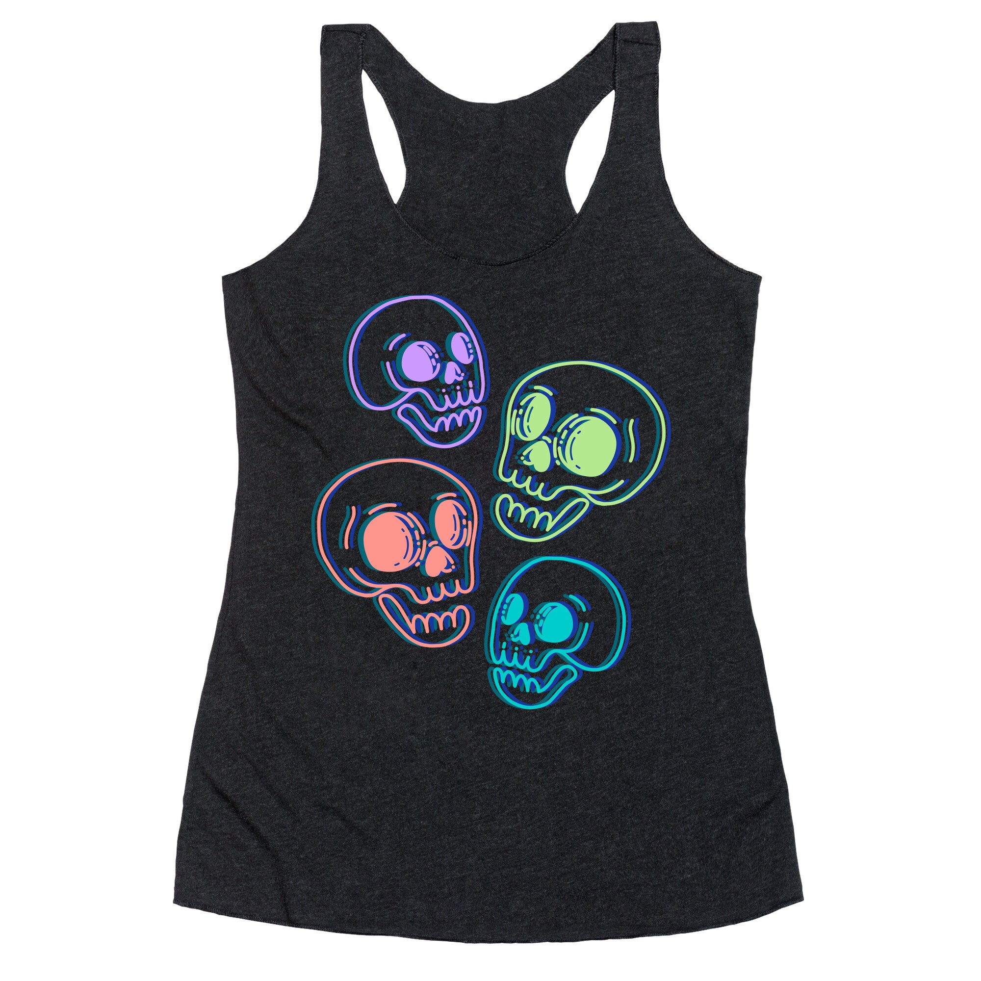 Pastel Skulls Glitch Racerback Tank