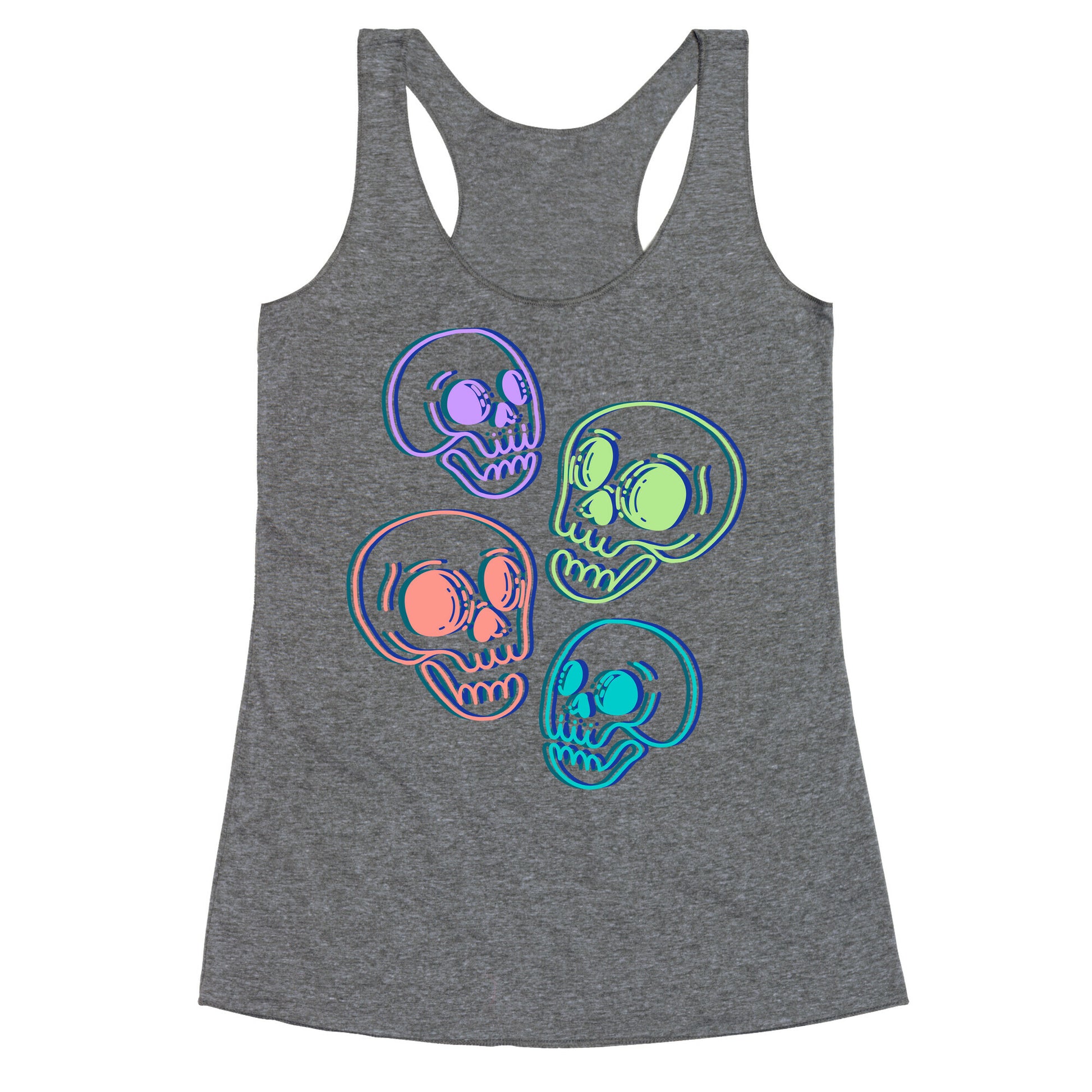 Pastel Skulls Glitch Racerback Tank