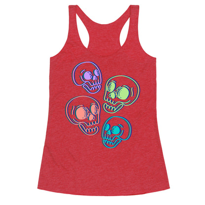 Pastel Skulls Glitch Racerback Tank