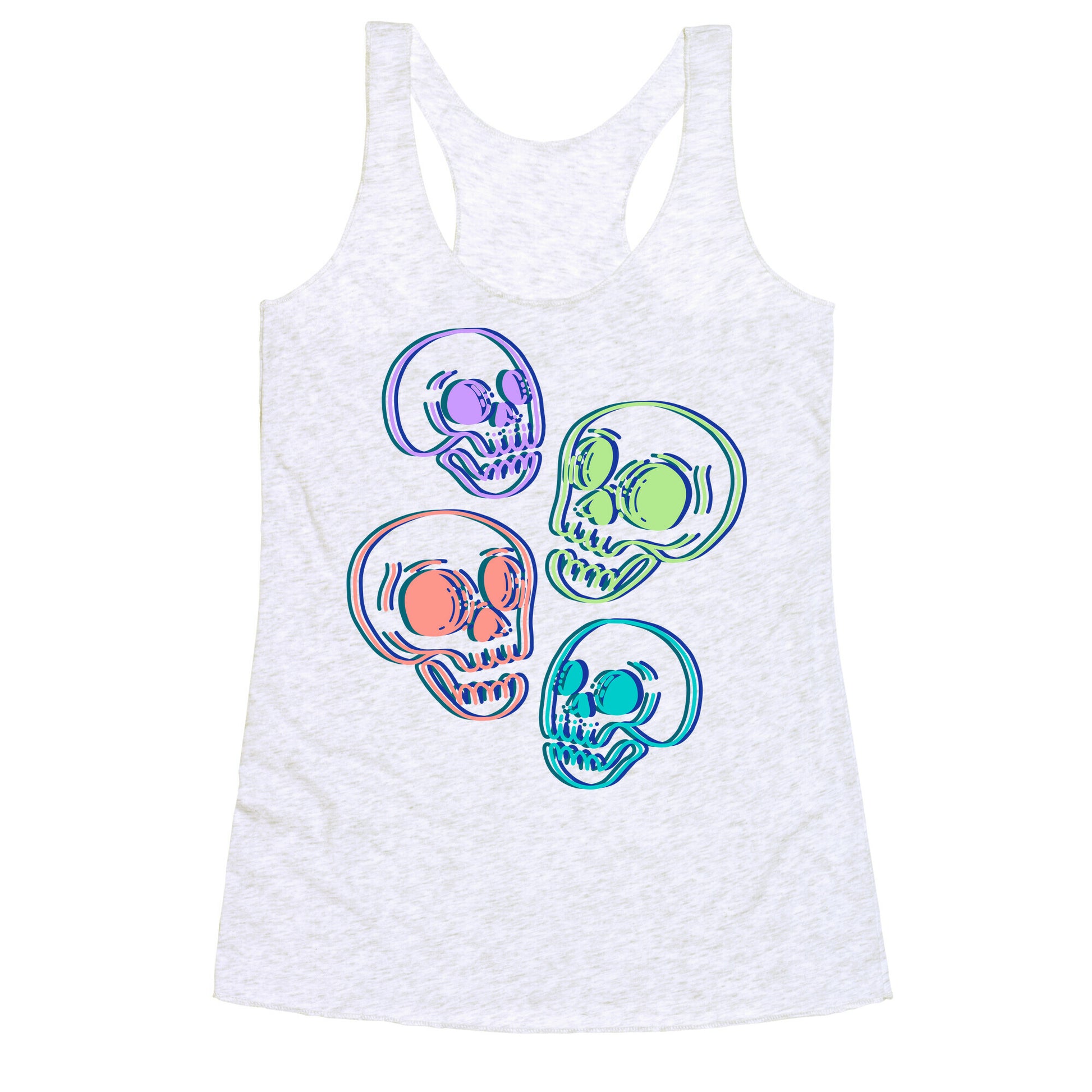 Pastel Skulls Glitch Racerback Tank