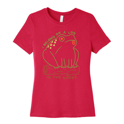 I Belong On A Log In The Woods Frog Women's Cotton Tee