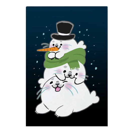 Seal Stack Snowman Garden Flag