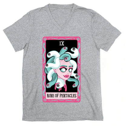 Creepy Cute Tarots: Nine Of Pentacles V-Neck