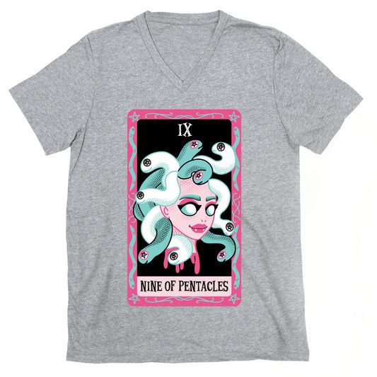 Creepy Cute Tarots: Nine Of Pentacles V-Neck