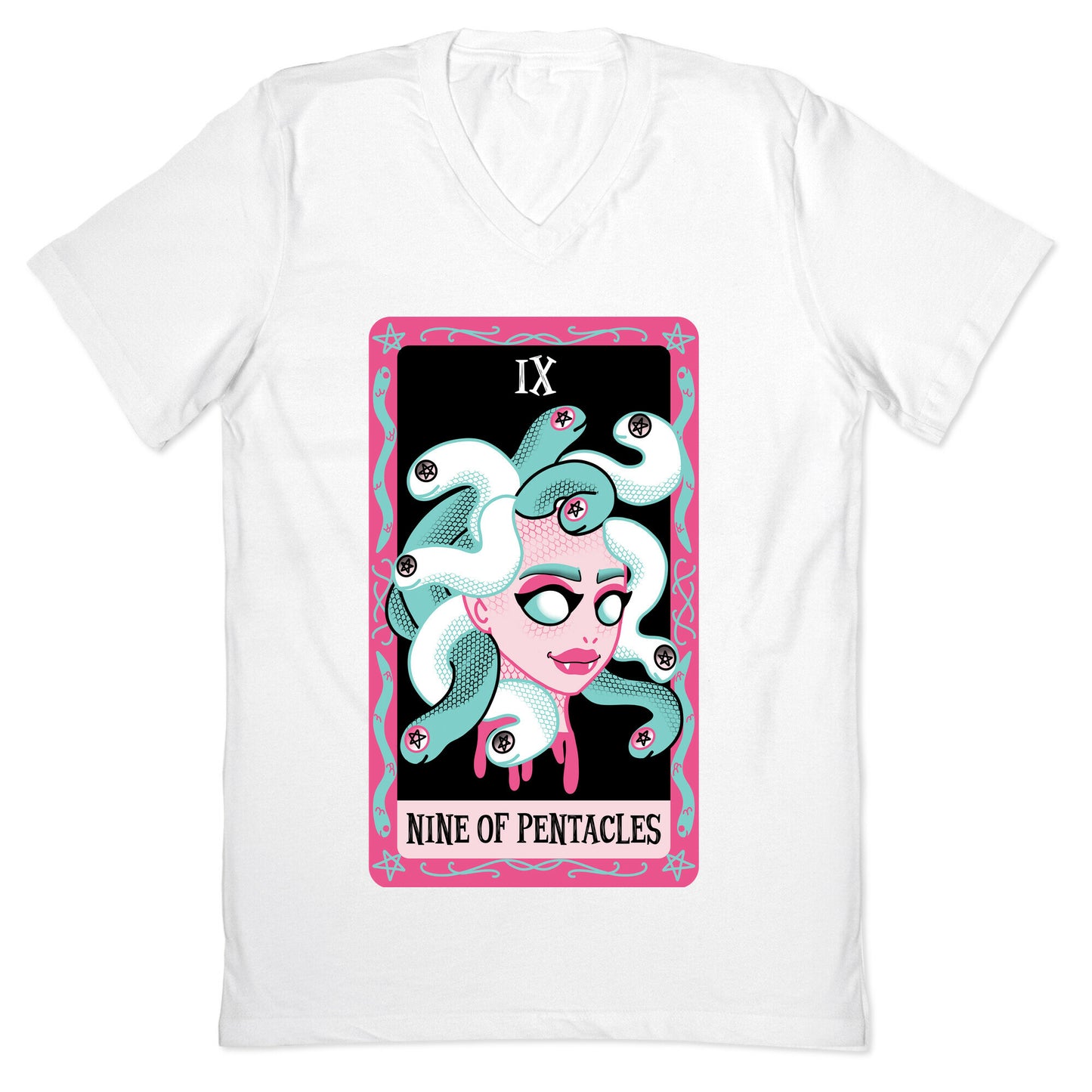 Creepy Cute Tarots: Nine Of Pentacles V-Neck