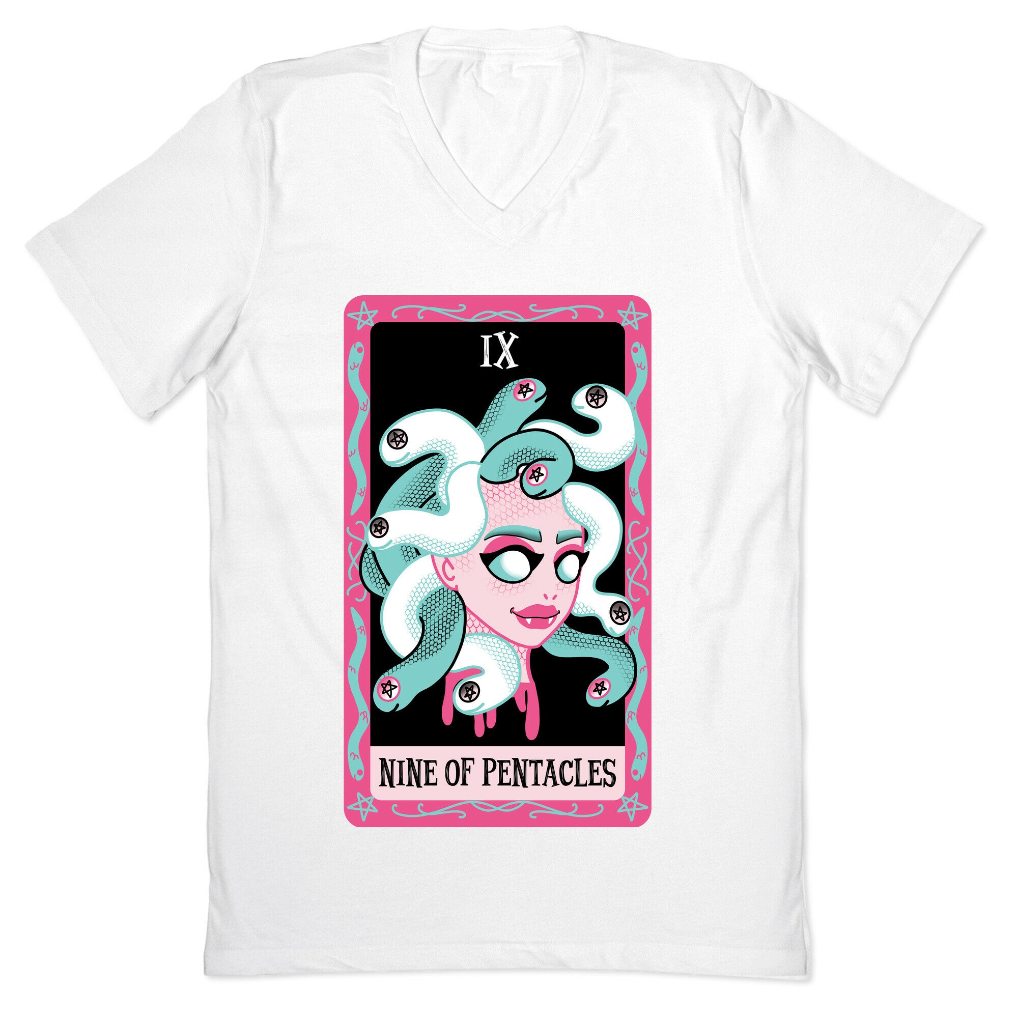 Creepy Cute Tarots: Nine Of Pentacles V-Neck