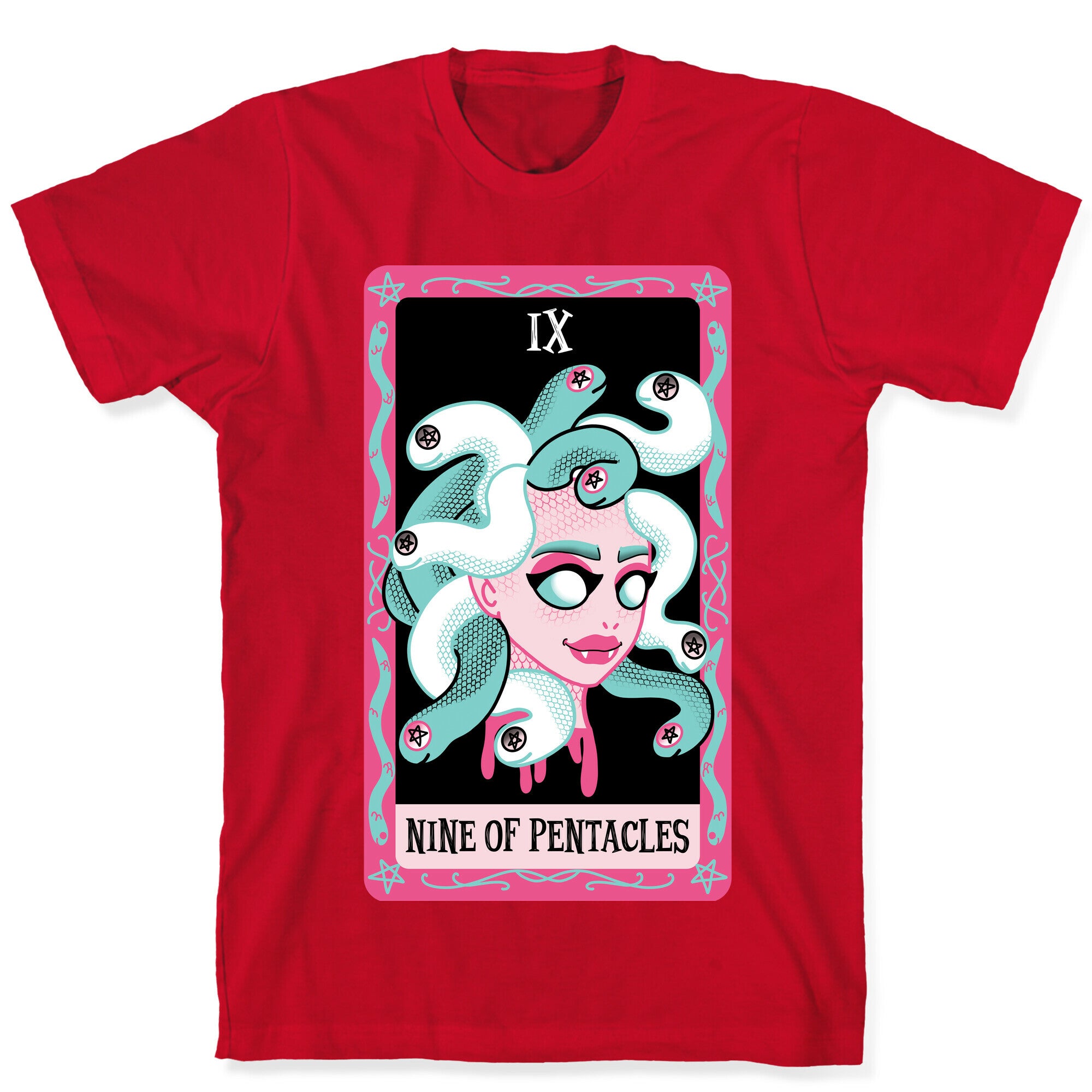 Creepy Cute Tarots: Nine Of Pentacles T-Shirt
