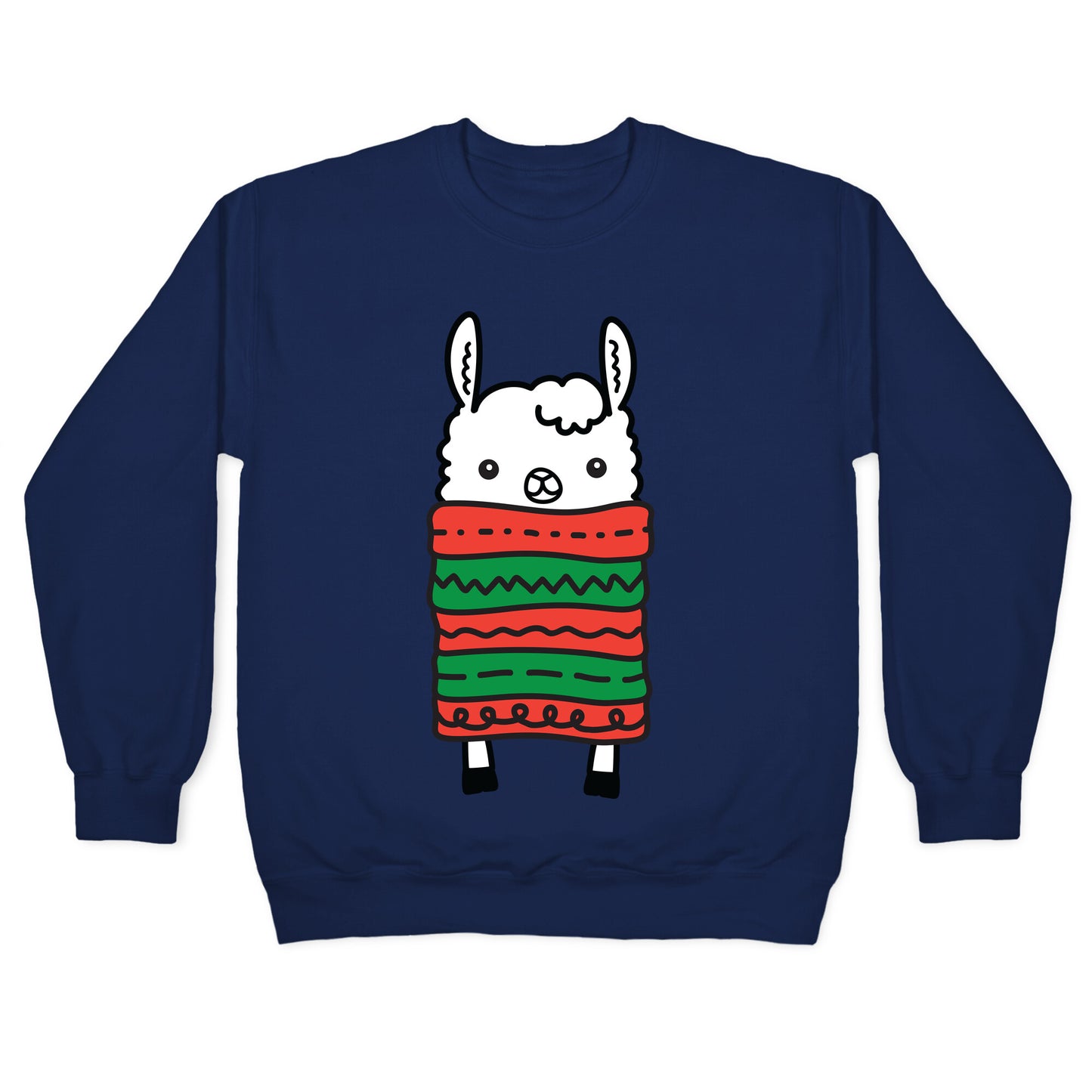 Long Llama Scarf Crewneck Sweatshirt