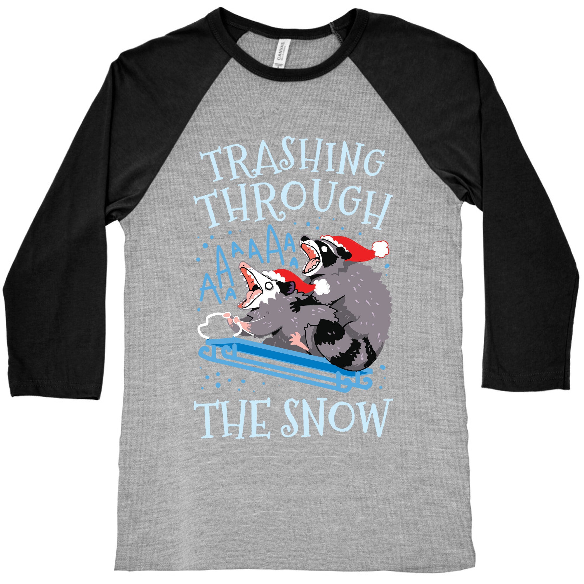 Trashing Through The Snow Baseball Tee