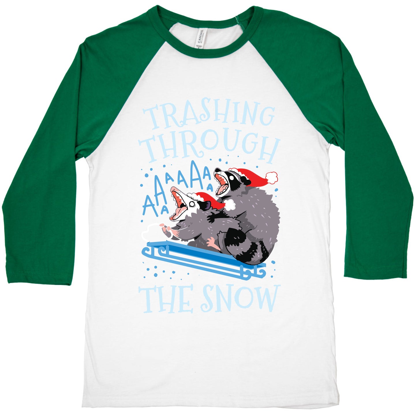 Trashing Through The Snow Baseball Tee