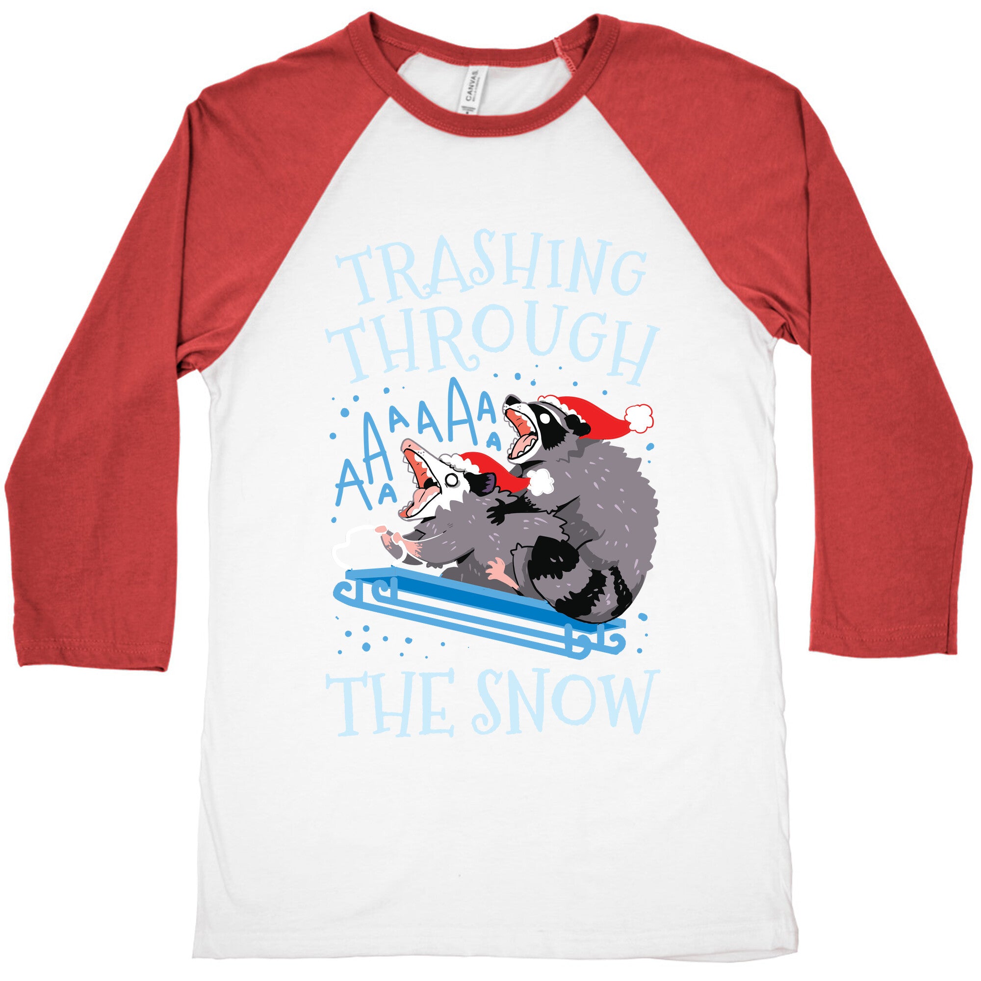 Trashing Through The Snow Baseball Tee