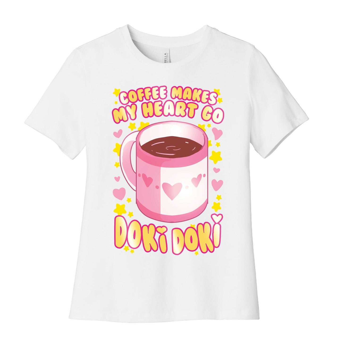 Coffee Makes My Heart Go Doki Doki Women's Cotton Tee