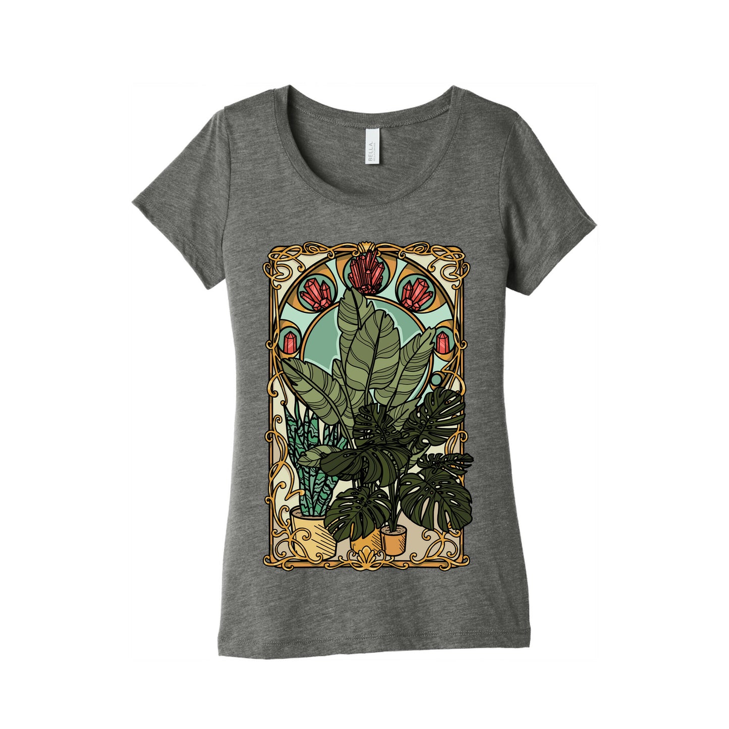 Art Nouveau House Plants Women's Triblend Tee