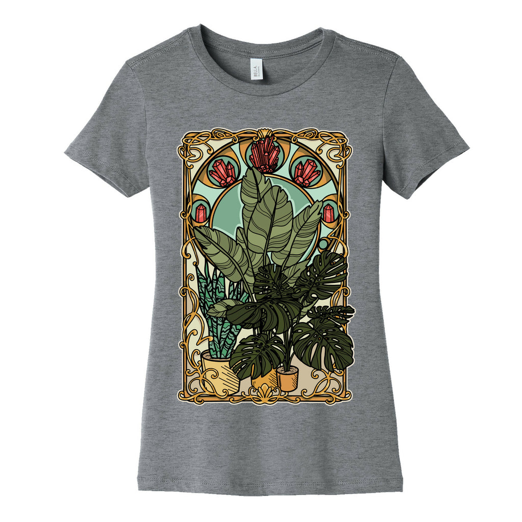 Art Nouveau House Plants Women's Cotton Tee