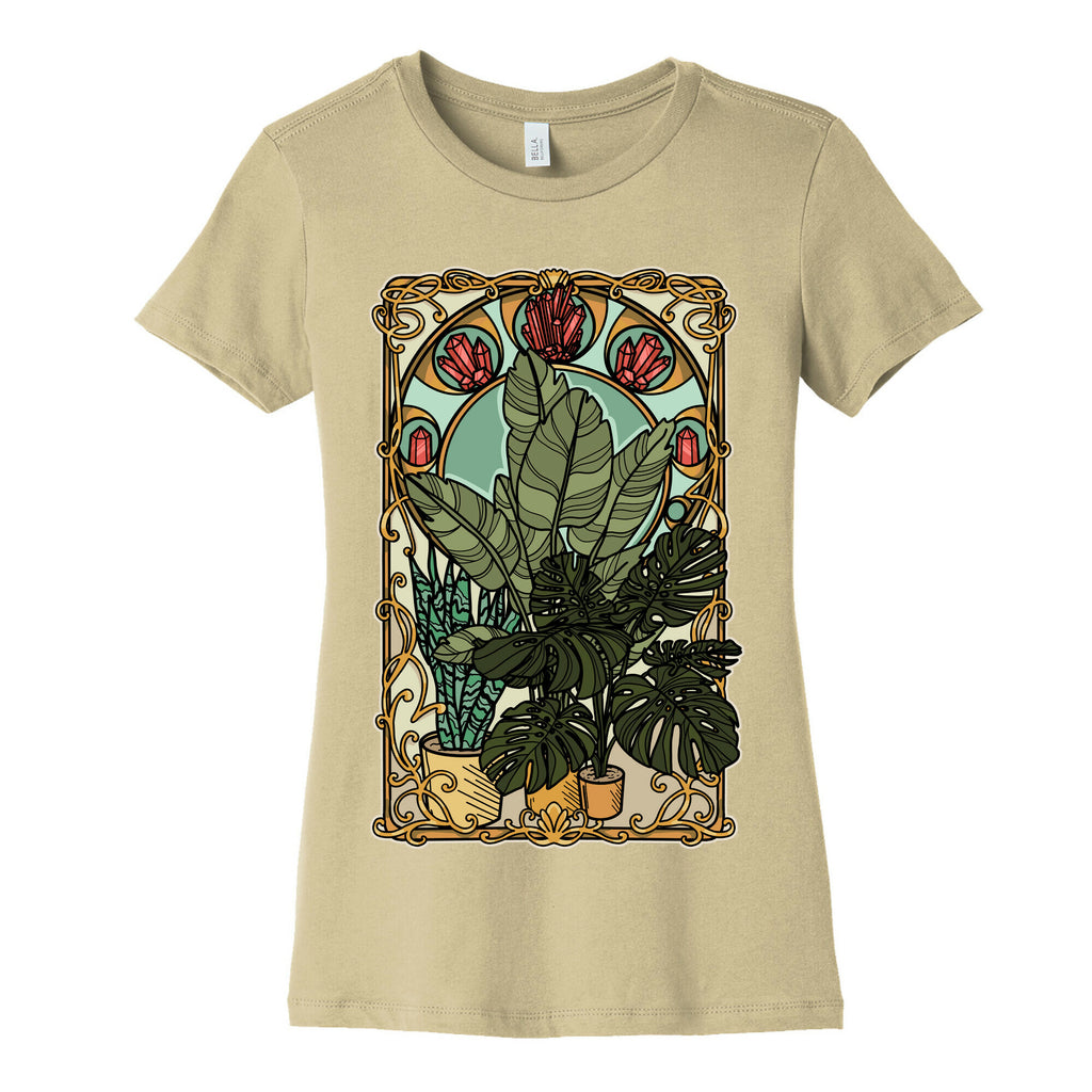 Art Nouveau House Plants Women's Cotton Tee
