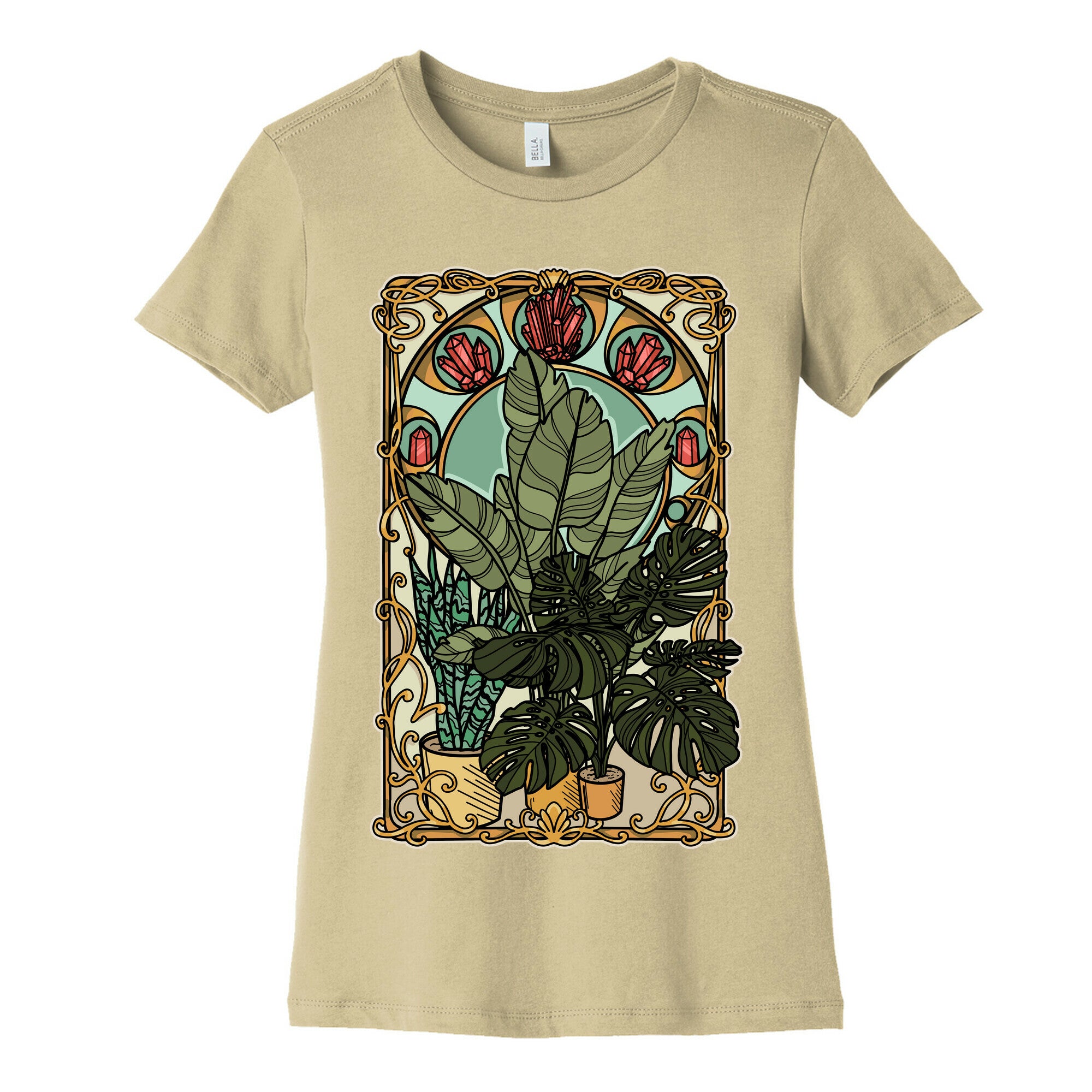 Art Nouveau House Plants Women's Cotton Tee