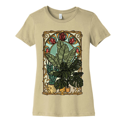Art Nouveau House Plants Women's Cotton Tee