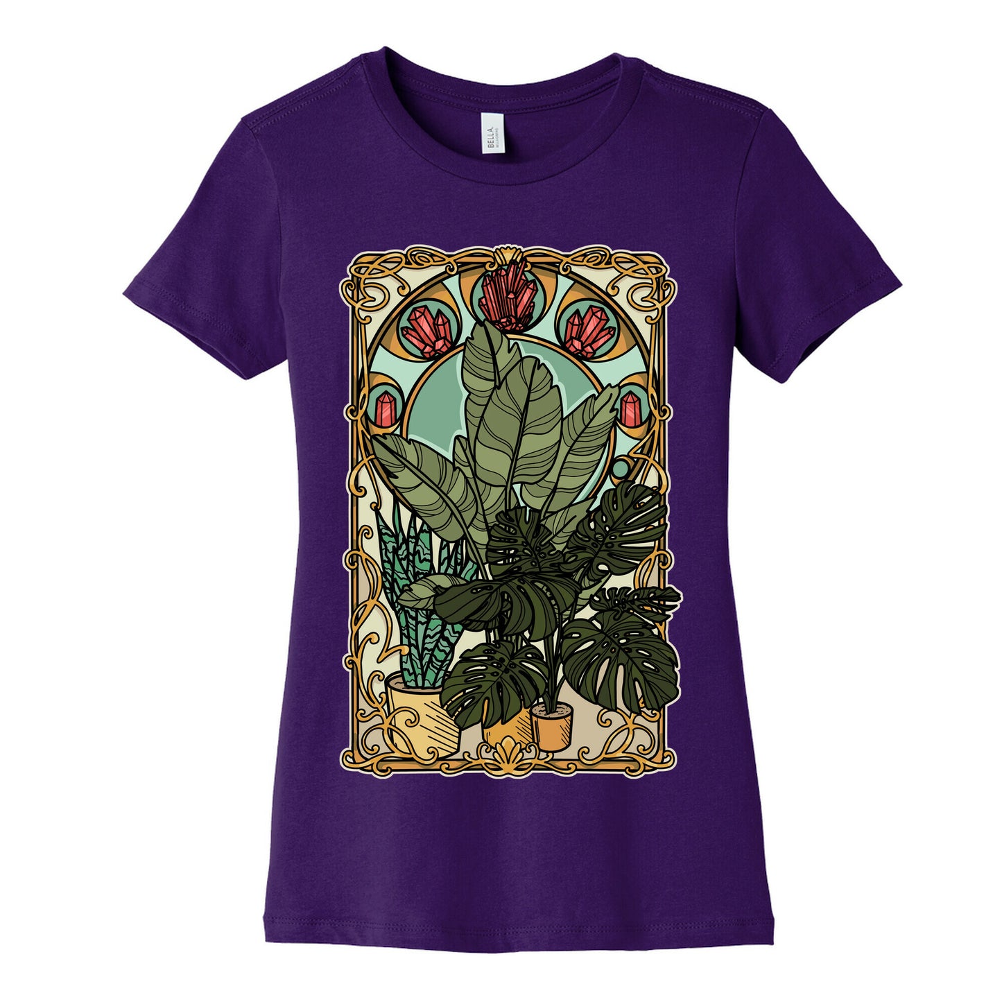 Art Nouveau House Plants Women's Cotton Tee